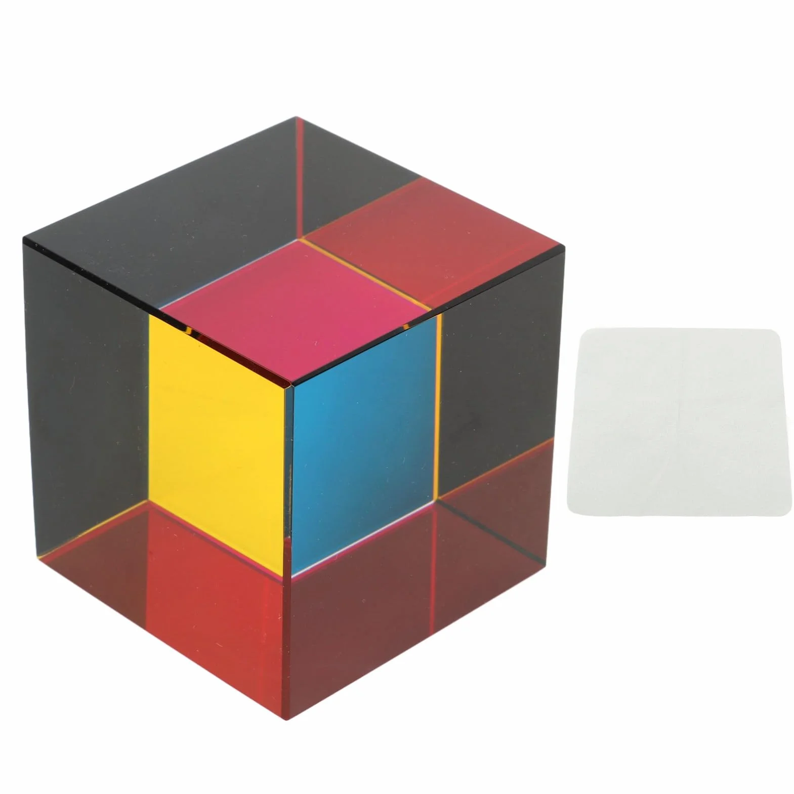 Kolorowa Kostka, Zabawki Fizyczne Tesseract Cube Szklana 6 Stron z lekkością do Ozdób na Stole (50MM)