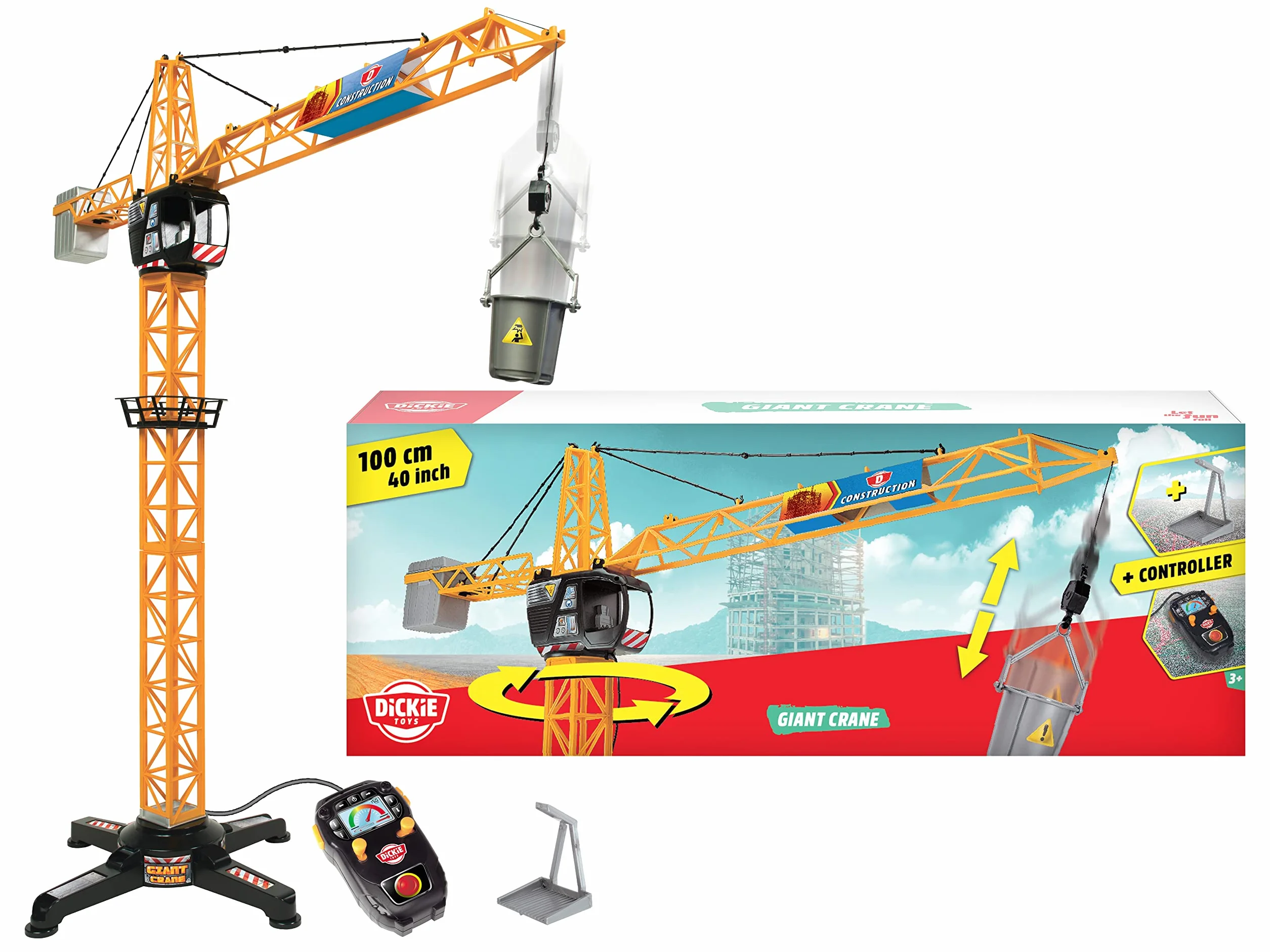 Dickie 201139013 CONSTR Dźwig Gigant z dźwiękiem, 100 cm