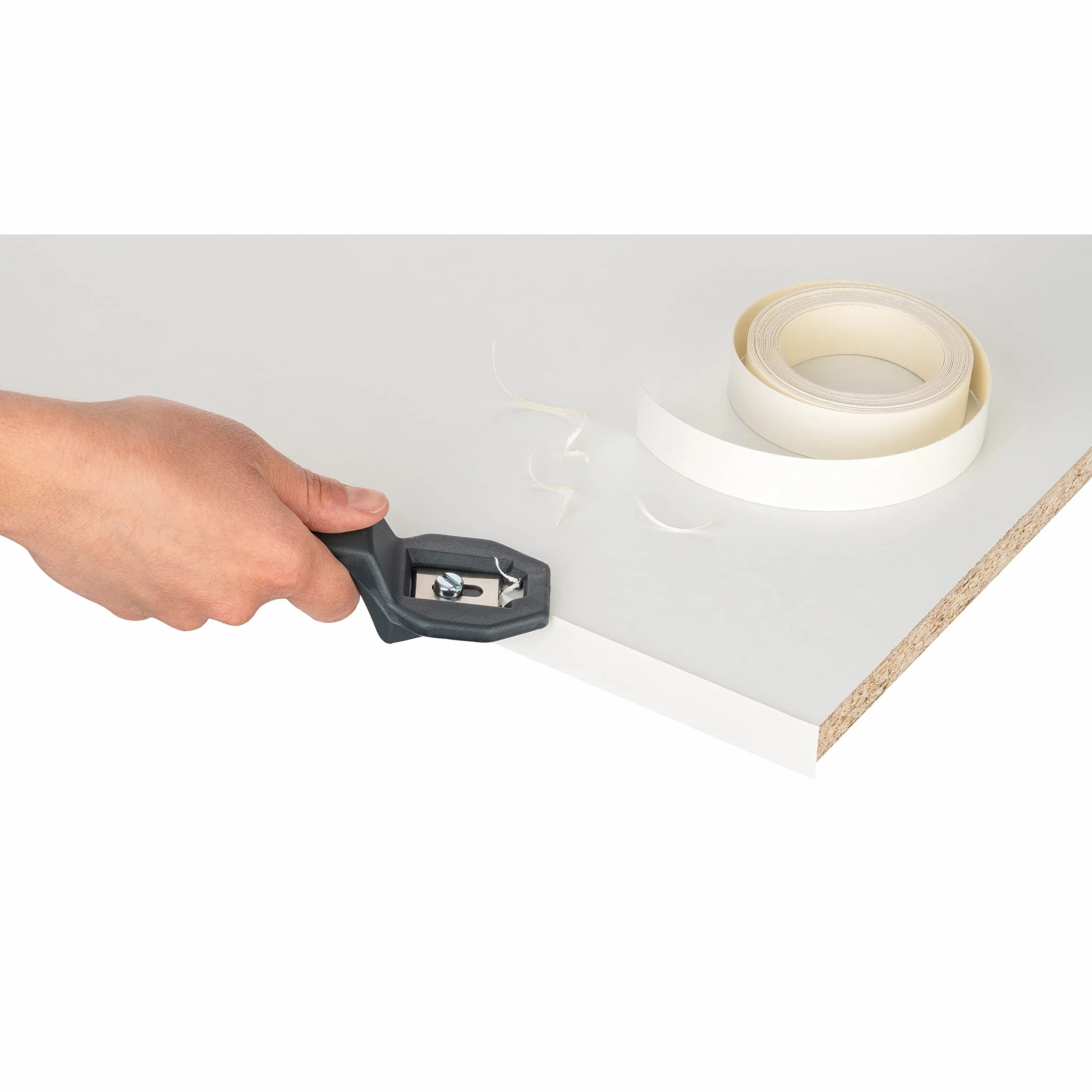 haggiy Taśma krawędziowa melamina z klejem topliwym 40 mm x 5 m | Taśma krawędziowa do naprasowania do półek i paneli | Taśma krawędziowa - Dekoracja: biała gładka