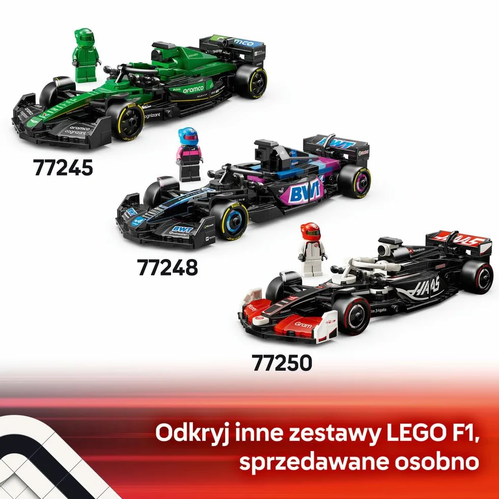 LEGO Speed Champions Bolid F1 Ferrari SF-24, Model Pojazdu, Zabawka dla Dziecka do Zbudowania, Zestaw Konstrukcyjny z Minifigurką Kierowcy, Pomysł na Prezent dla 10-latka, Chłopca i Dziewczynki 77242