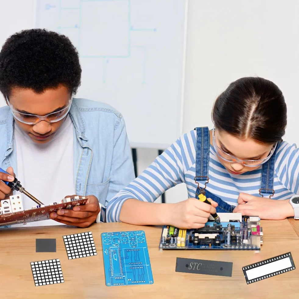 Zestaw do lutowania, elektroniczna konsola do gier, akrylowa obudowa, lutowanie, konsola do gier, dla dorosłych, studentów, nauki i edukacji, zabawy, spawania, lutowania