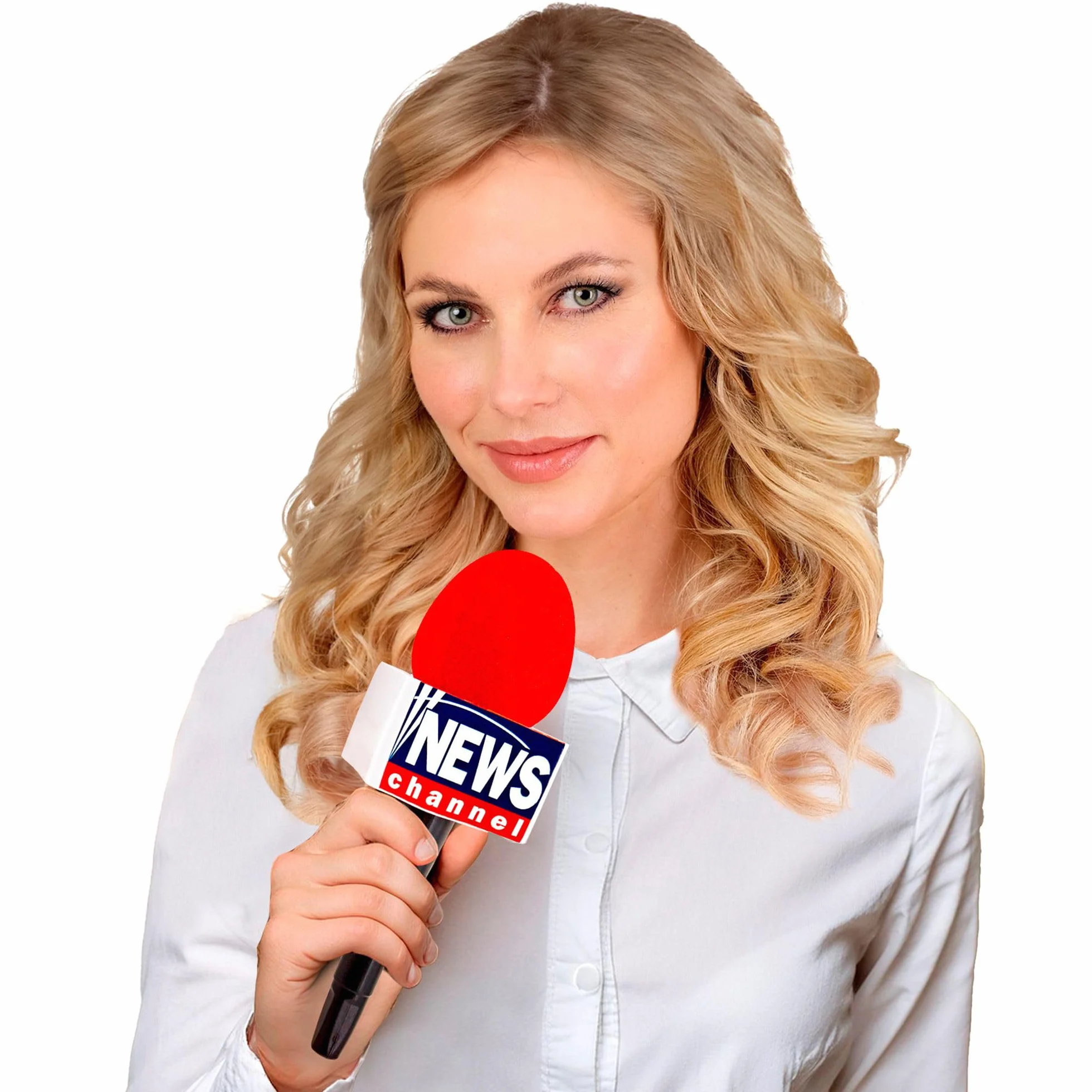 W WIDMANN MILANO Party Fashion - Mikrofon Breaking News, 25 cm, Akcesorium Prezenter, Karnawał