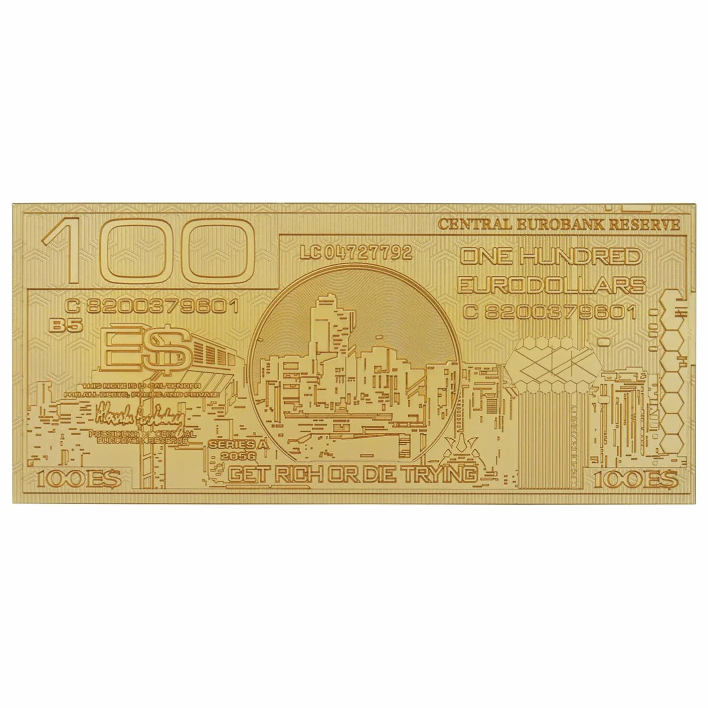 Cyberpunk 2077 24k Pozłacane na Metalu Eurodolar Replica - Numerowana Edycja Kolekcjonerska