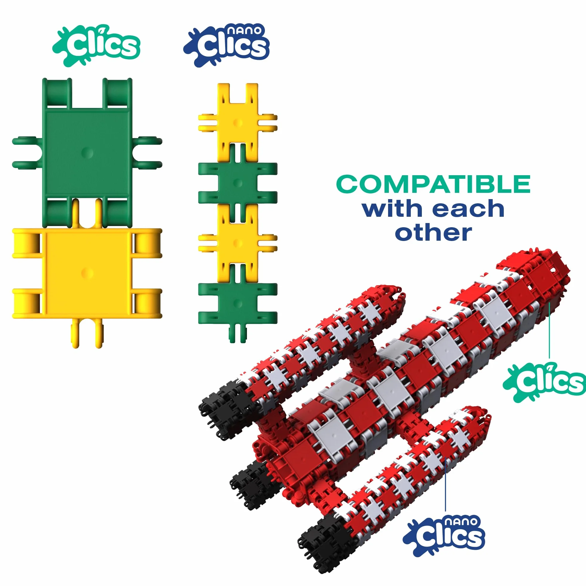 Nano Clics Creative Builders 500, construction toys for children ages 8 and up, creative educational toys in a 500 piece set, building blocks for girls and boys, durable toys