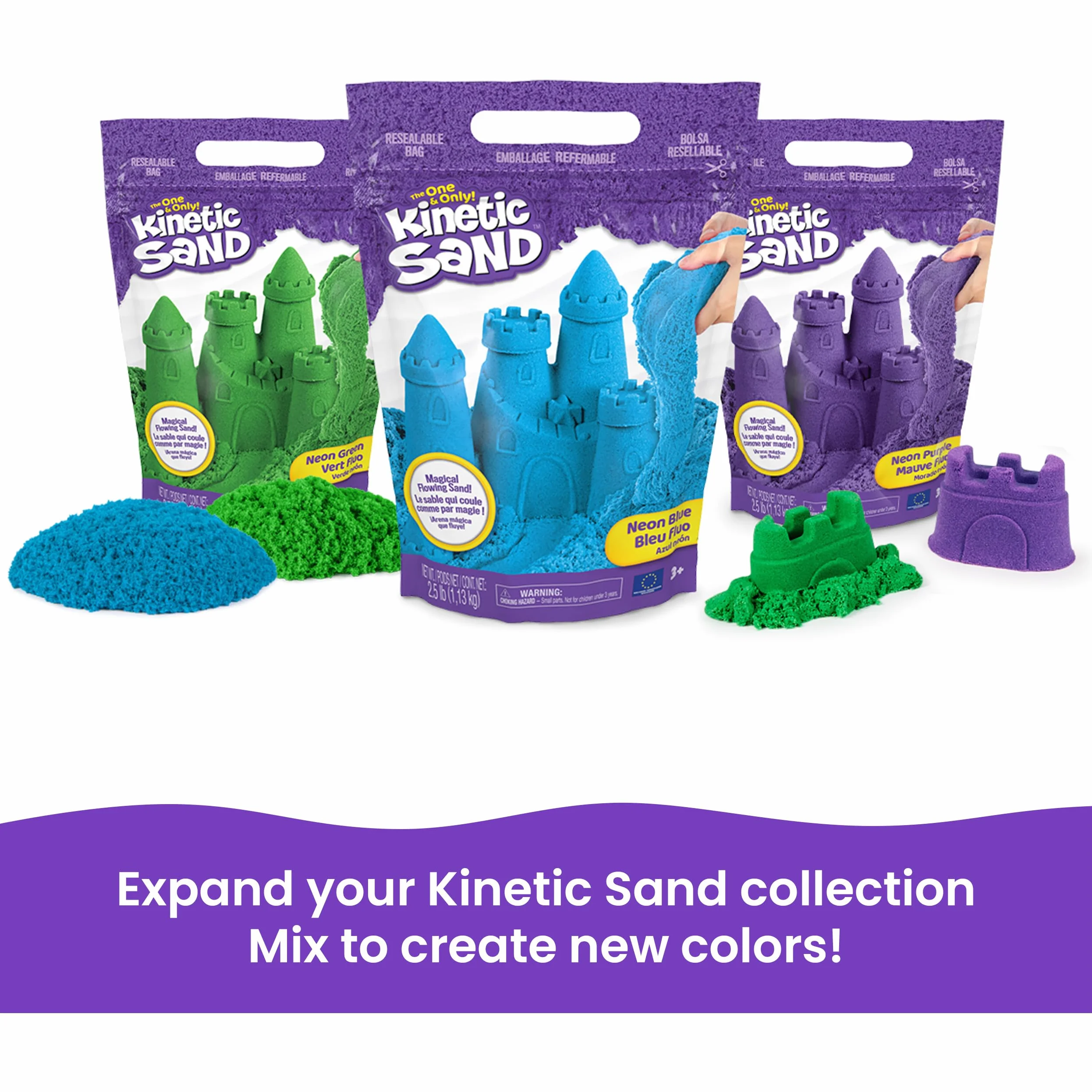 Kinetic Sand - Zestaw piaskownica. Fioletowy piasek do zabawy