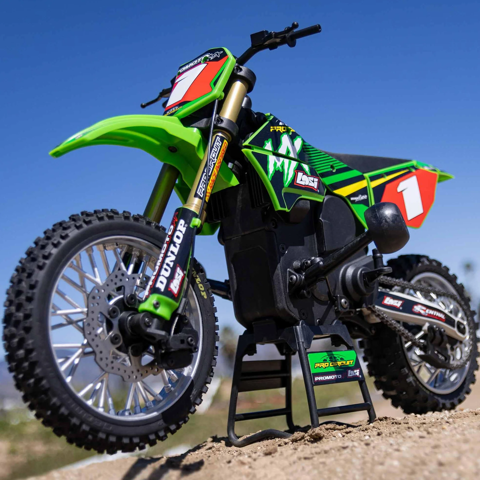 LOSI RC 1/4 Promoto-MX Motorcycle RTR z baterią i ładowarką, Pro Circuit, LOS06002, Green