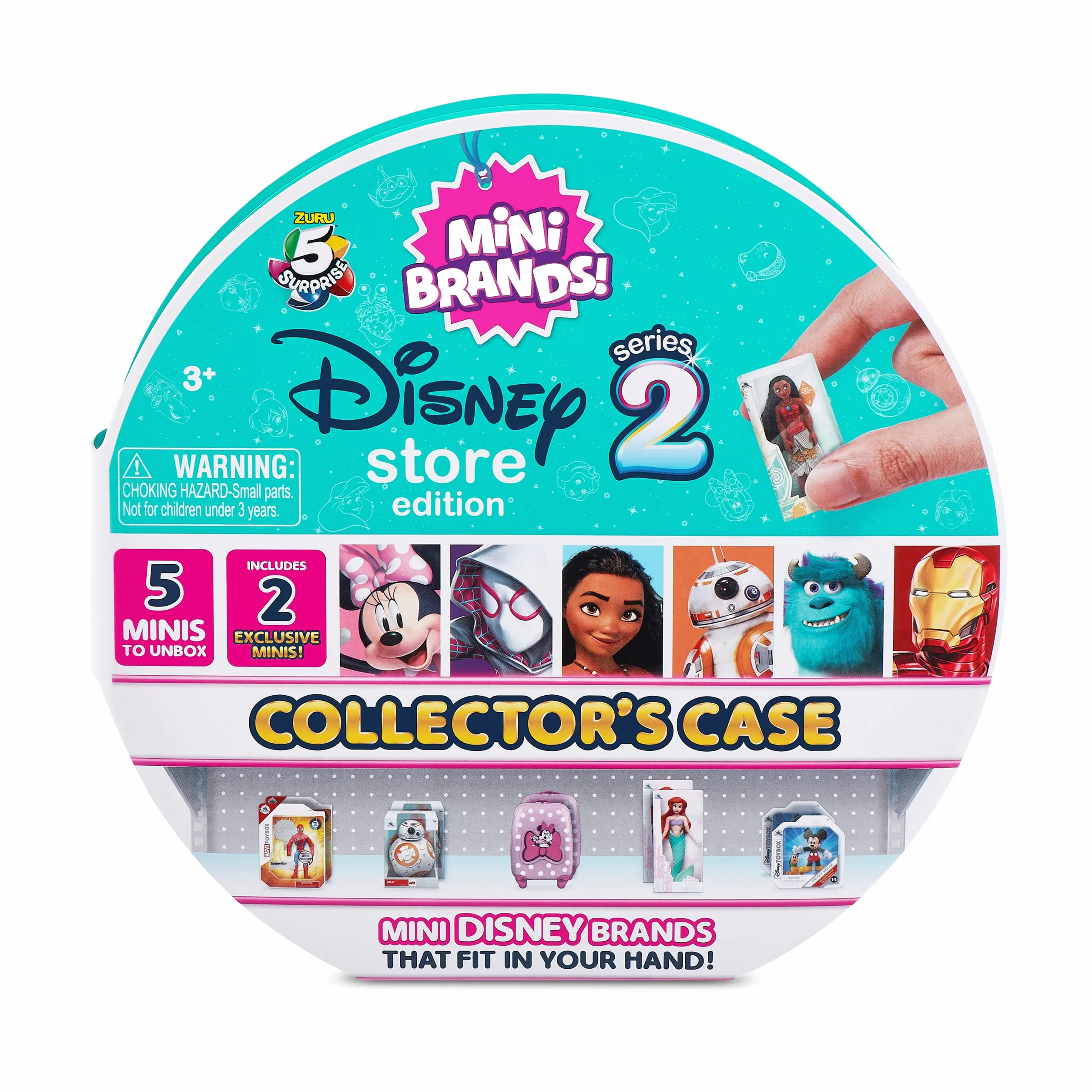Mini Brands 77354, Myszka Miki Disney Store Series 2 etui kolekcjonerskie z 5 Mystery Minis firmy Zuru, małe