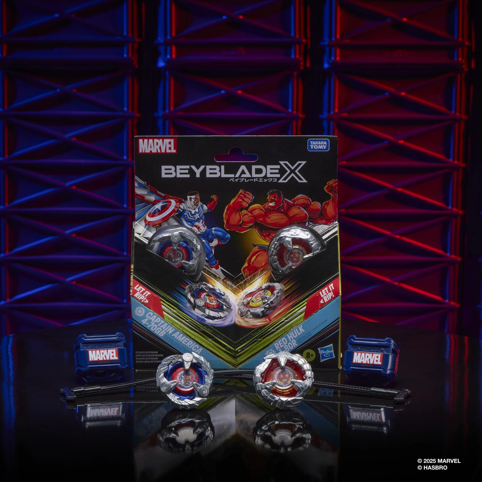 Beyblade X/Marvel Collab Captain America 4-70GB kontra Red Hulk 1-80R