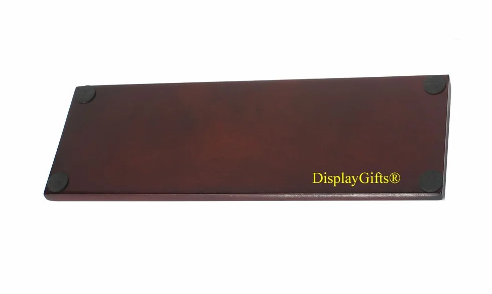 DisplayGifts Challenge stojak na monety 4-rzędowy drewniany uchwyt stojak etui mieści 28 monet wykończenie orzechowe