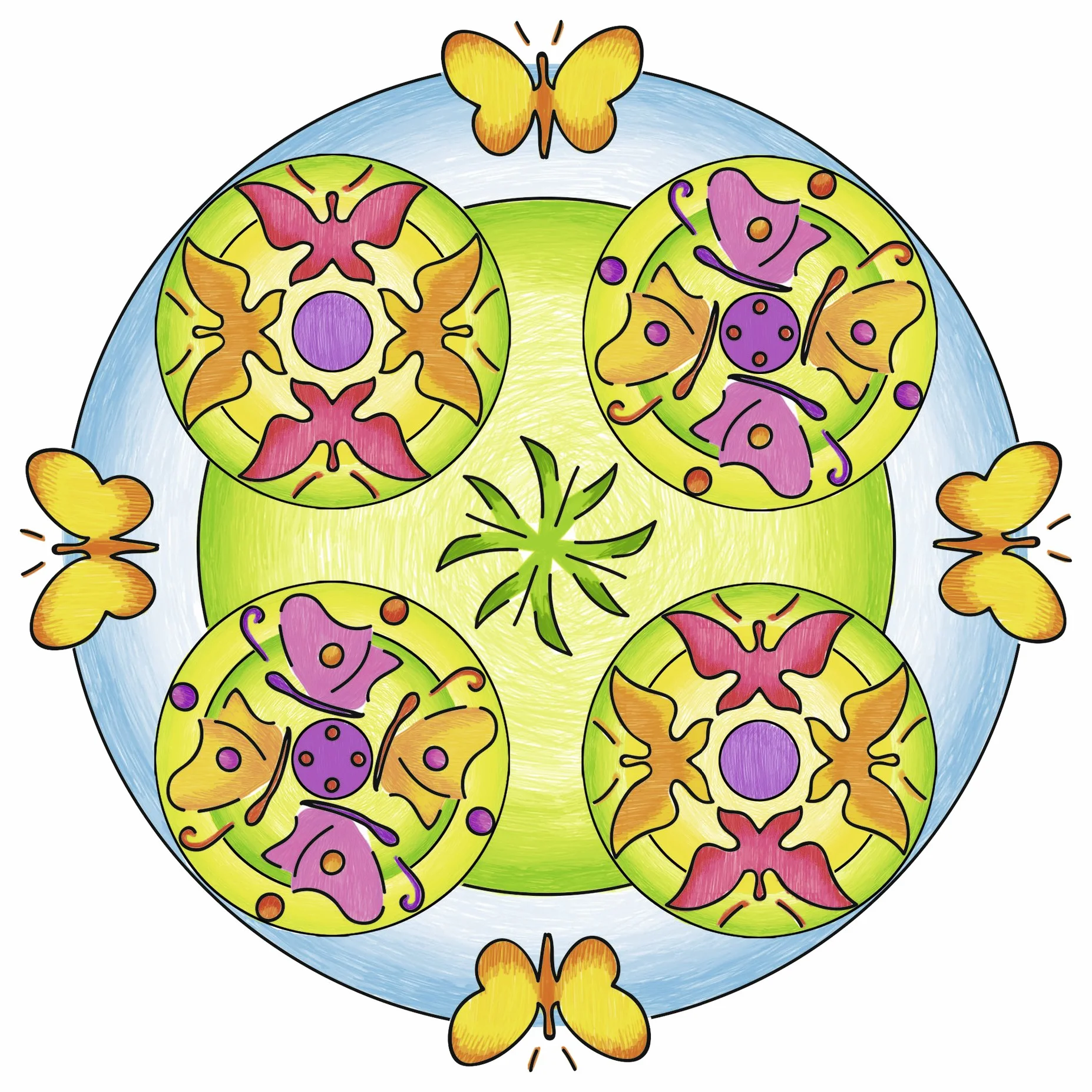 Ravensburger 29809 23 cm kwiaty i motyle mandala designerski zestaw rzemieślniczy