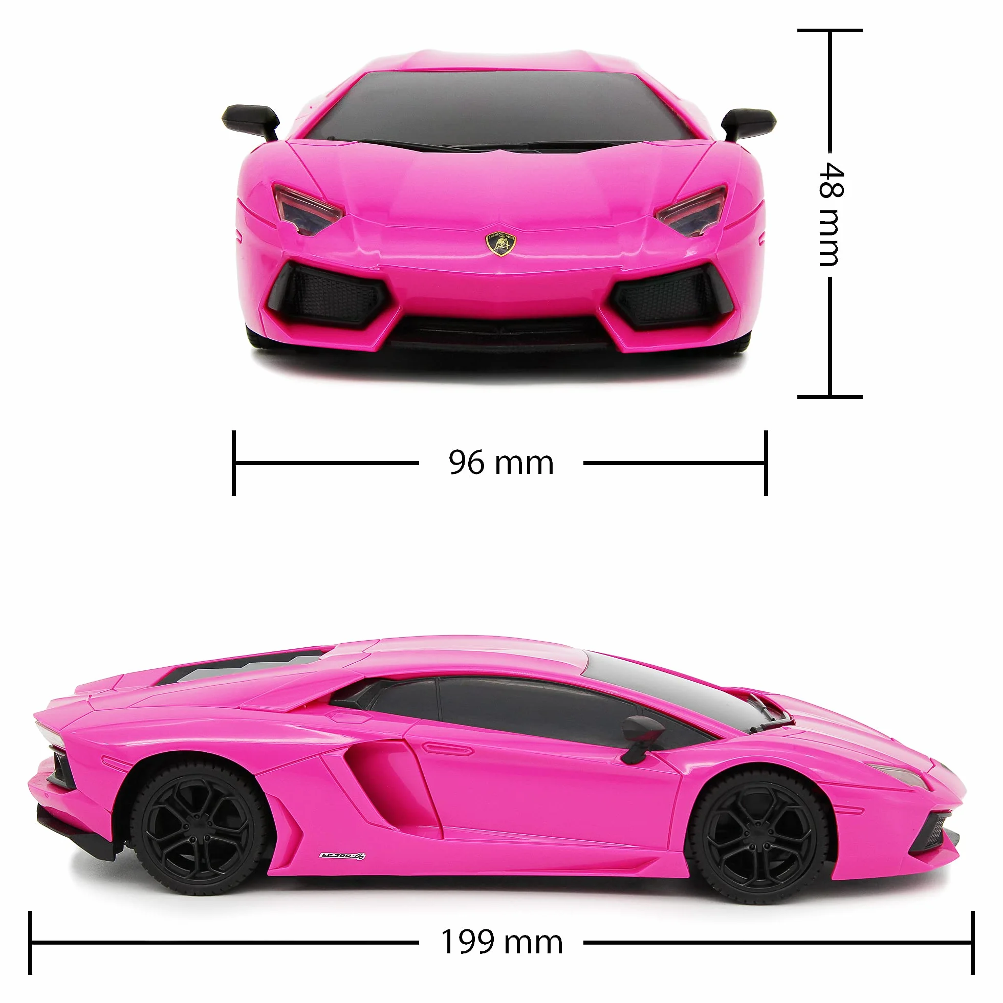 CMJ RC Cars Lamborghini różowy Aventador LP700-4 oficjalnie licencjonowany pilot do samochodu w skali 1:24 światła robocze 2,4 Ghz Girls RC