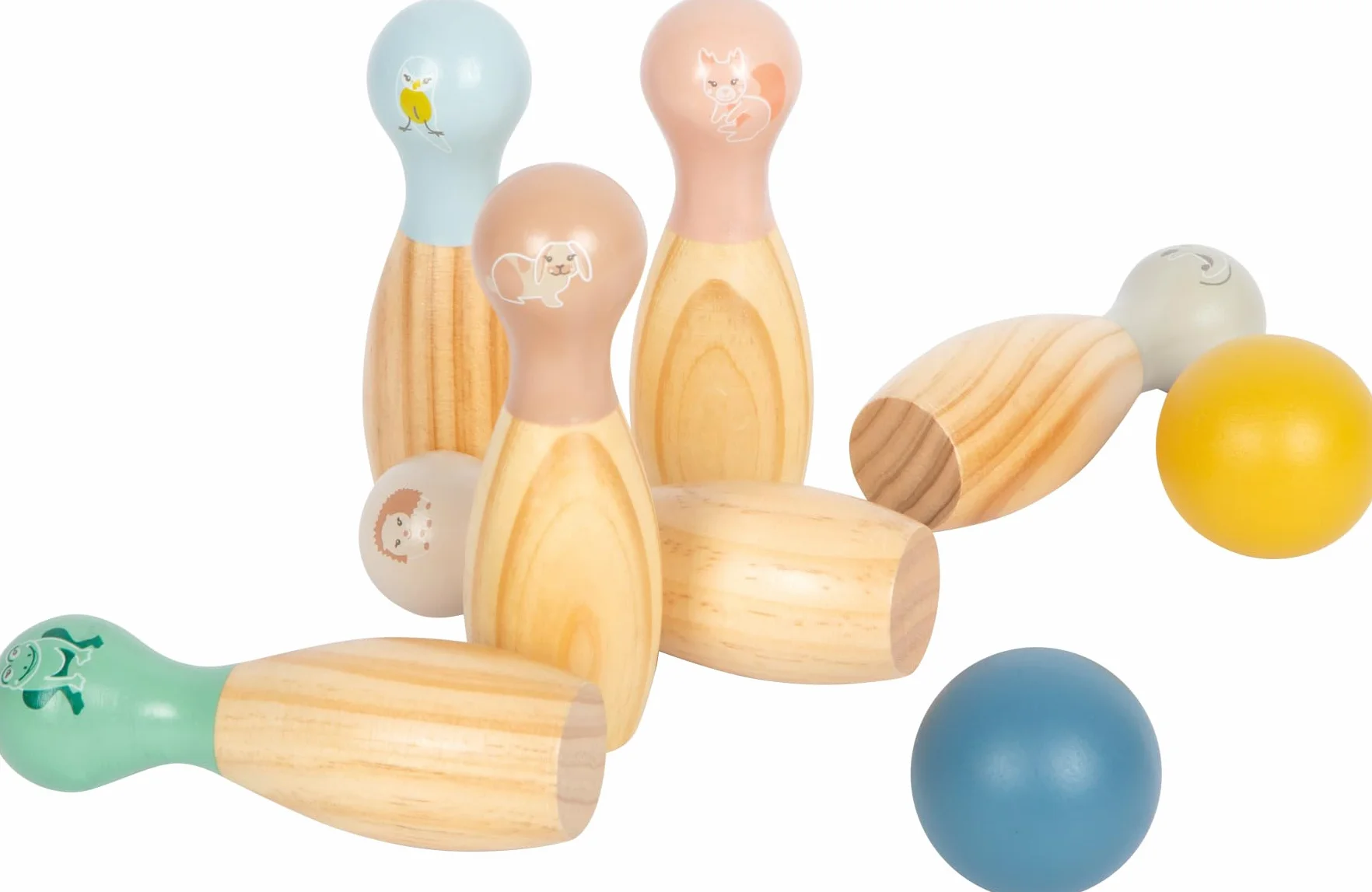 small foot Kręgle 'Garden Buddies' drewno gra w kręgle dla dzieci od 3 lat