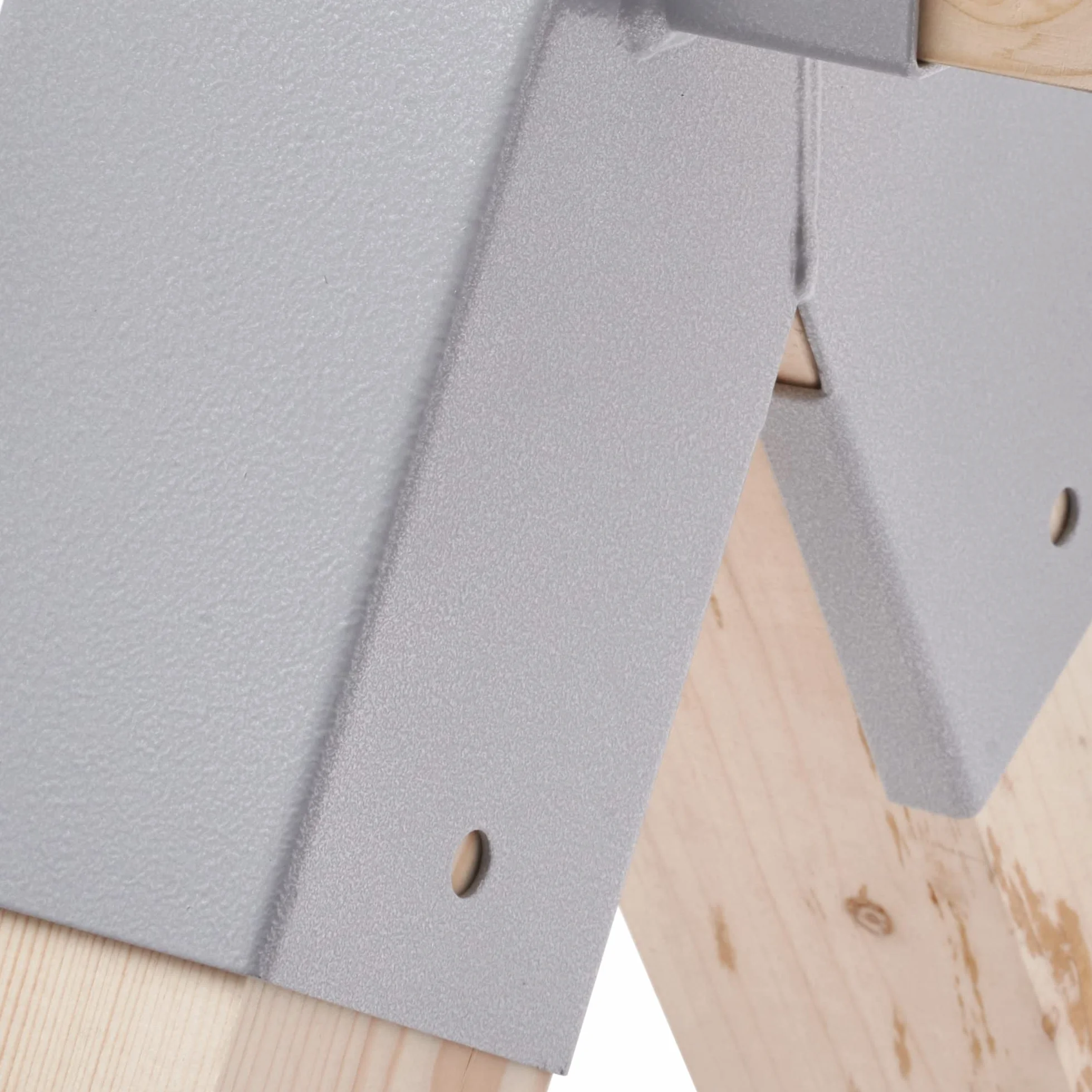 TRIBECCO® Czworokątny łącznik huśtawki 90/90 mm, 90° (90° szary), z malowanej proszkowo blachy stalowej do huśtawek ogrodowych, stabilny trójkąt w kształcie litery A, z otworami montażowymi Ø 10 mm