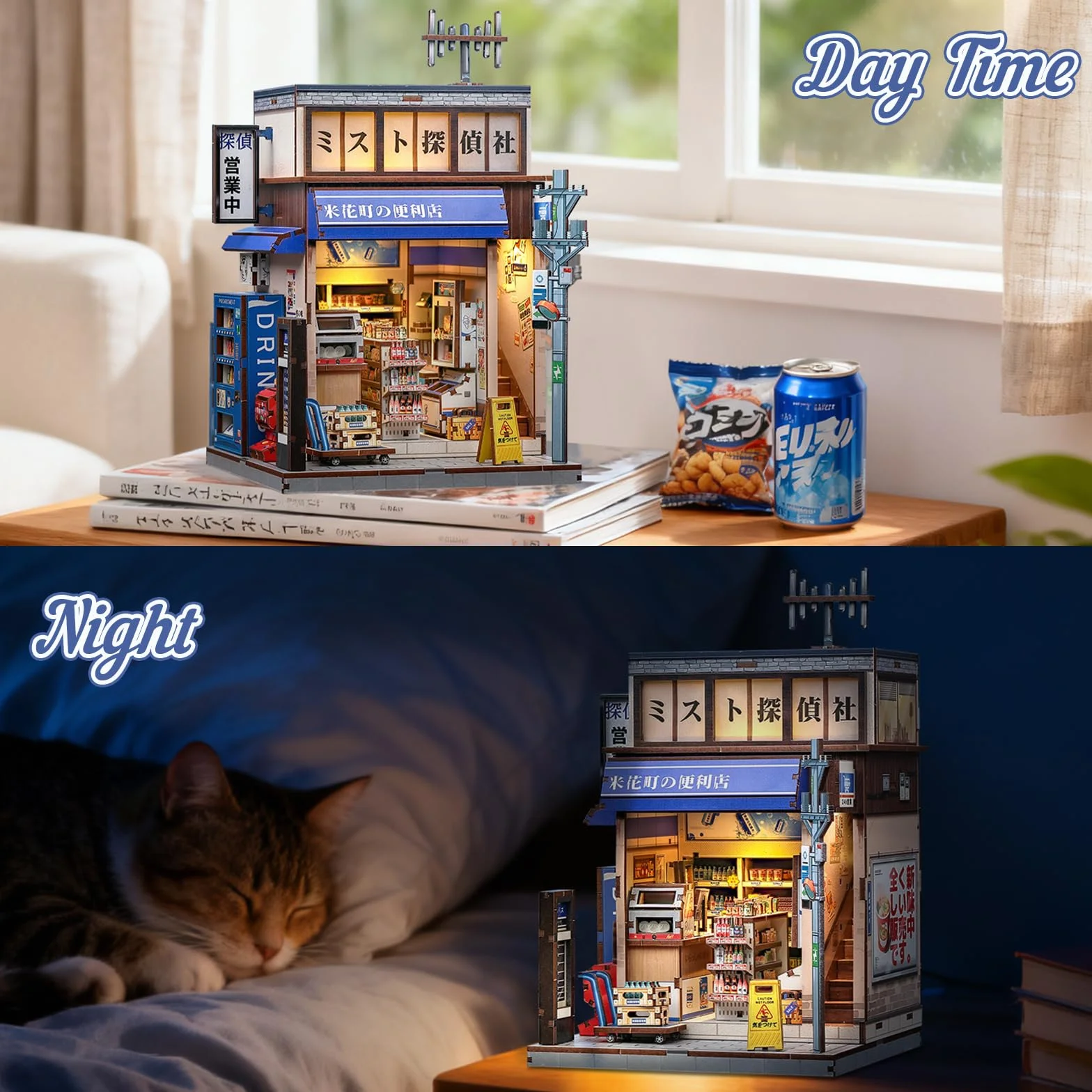 CUTEBEE Book Nook Kit - Domek Dla Lalek W Stylu Japońskim, Dekoracja Domu I Półki Na Książki, Wyjątkowy Prezent Dla Rodziny I Przyjaciół