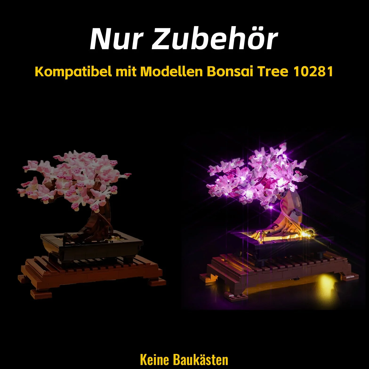 Zestaw oświetleniowy kompatybilny z Lego 10281 Bonsai Tree Botanical Collection Set (nie jest to model), zestaw oświetleniowy LED, kompatybilny z drzewem bonsai 10281