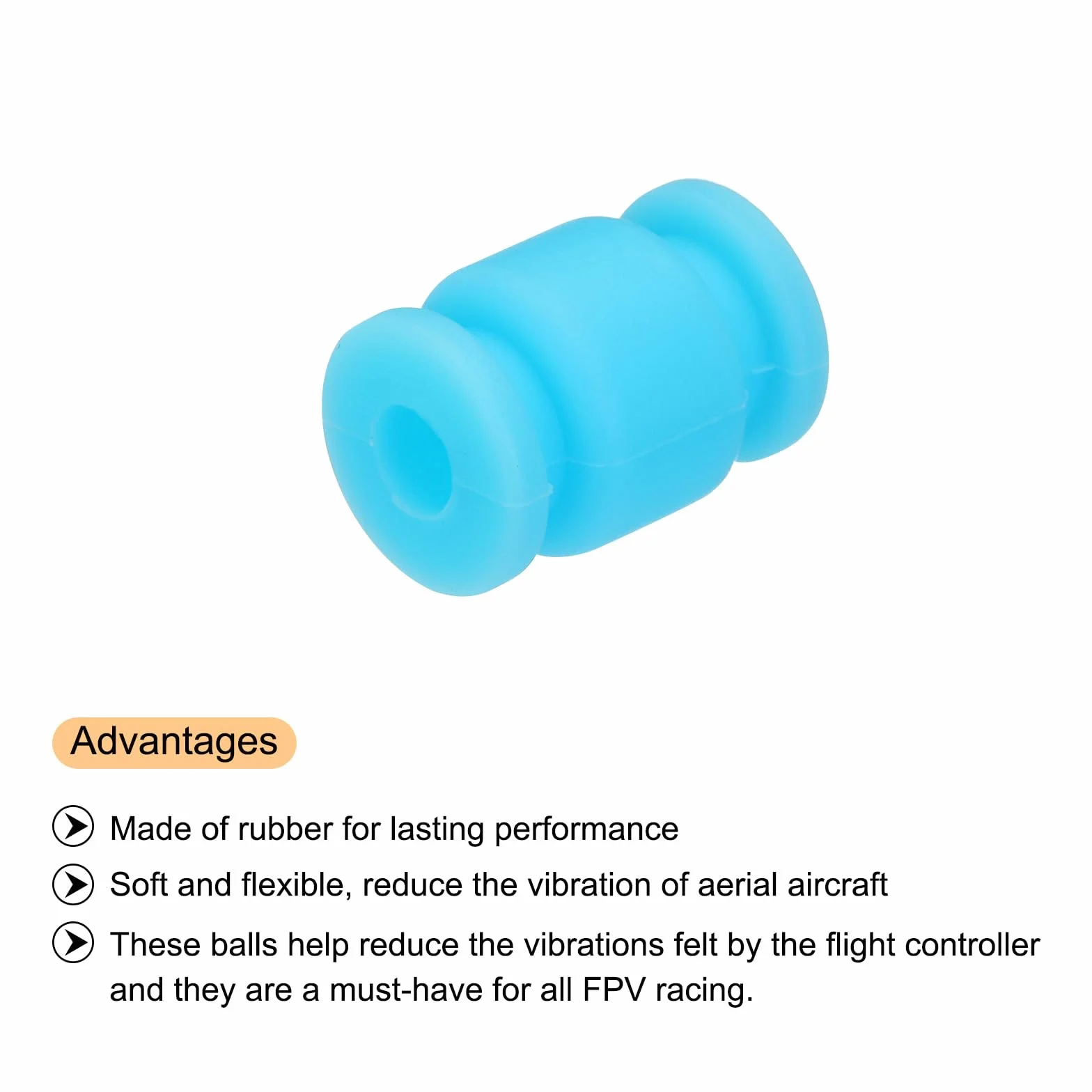 QUARKZMAN RC kulki gumowe antywibracyjne do RC F4 F7, kontroler lotu, Gimbal M3,5 x 13 mm, kulki amortyzujące wstrząsy, modele RC DIY akcesoria do dronów (niebieskie), opakowanie 36 sztuk