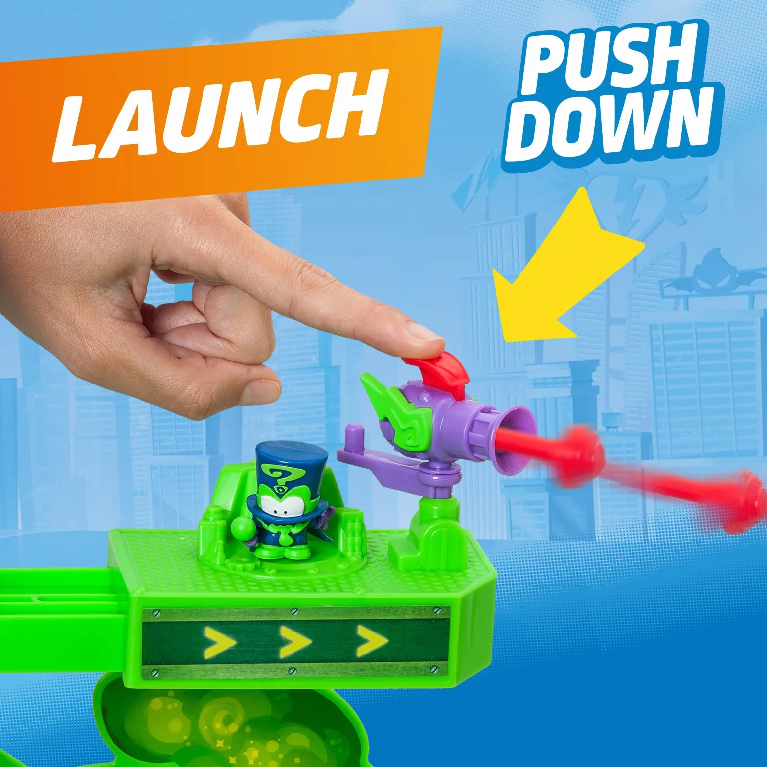 SUPERTHINGS KAZOOM POWER -Playset Enigma Tower.Wieża Enigmy z serialu telewizyjnego Klanu "Kazoom Power".Zawiera 1 Wieża,1 Ekskluzywna Enigma,1 Samolot,1 więzienie,1 katapulta,1 wyzwalacz, pociski