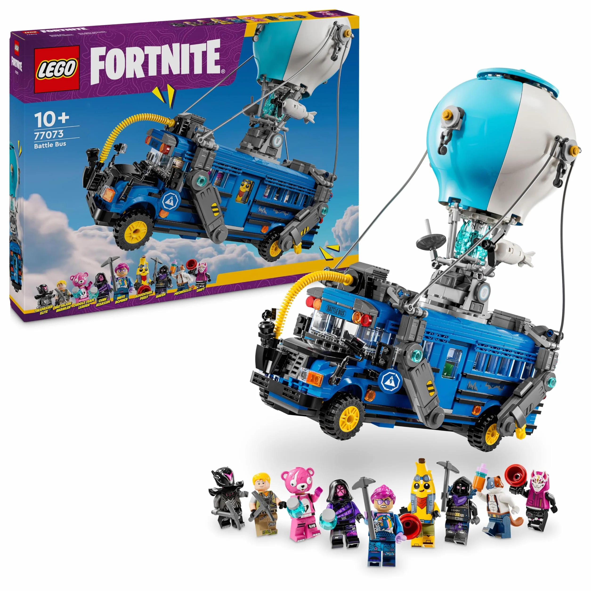 LEGO Fortnite Bus Bojowy, Kolekcjonerska Zabawka dla 10-latka do Zbudowania z 9 Minifigurkami, Zestaw z Pojazdem dla Chłopca i Dziewczynki, Pomysł na Prezent dla Gracza, 77073