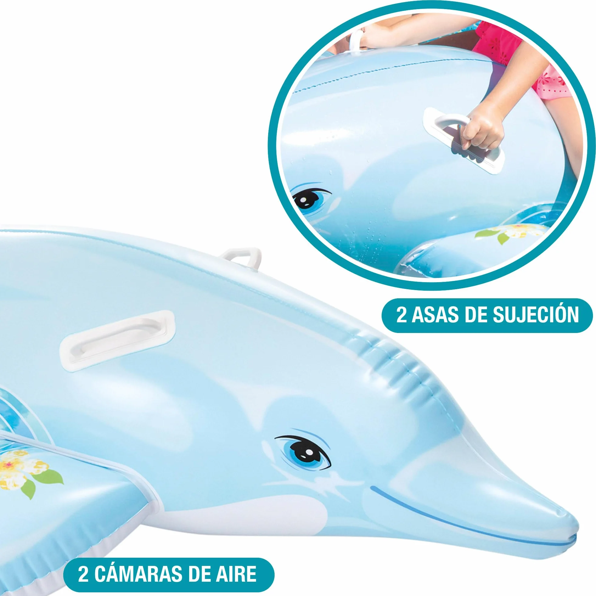 Intex 58535NP 58001 Delfin, niebieski, 1,75 m x 66 cm / 69 x 26 cm