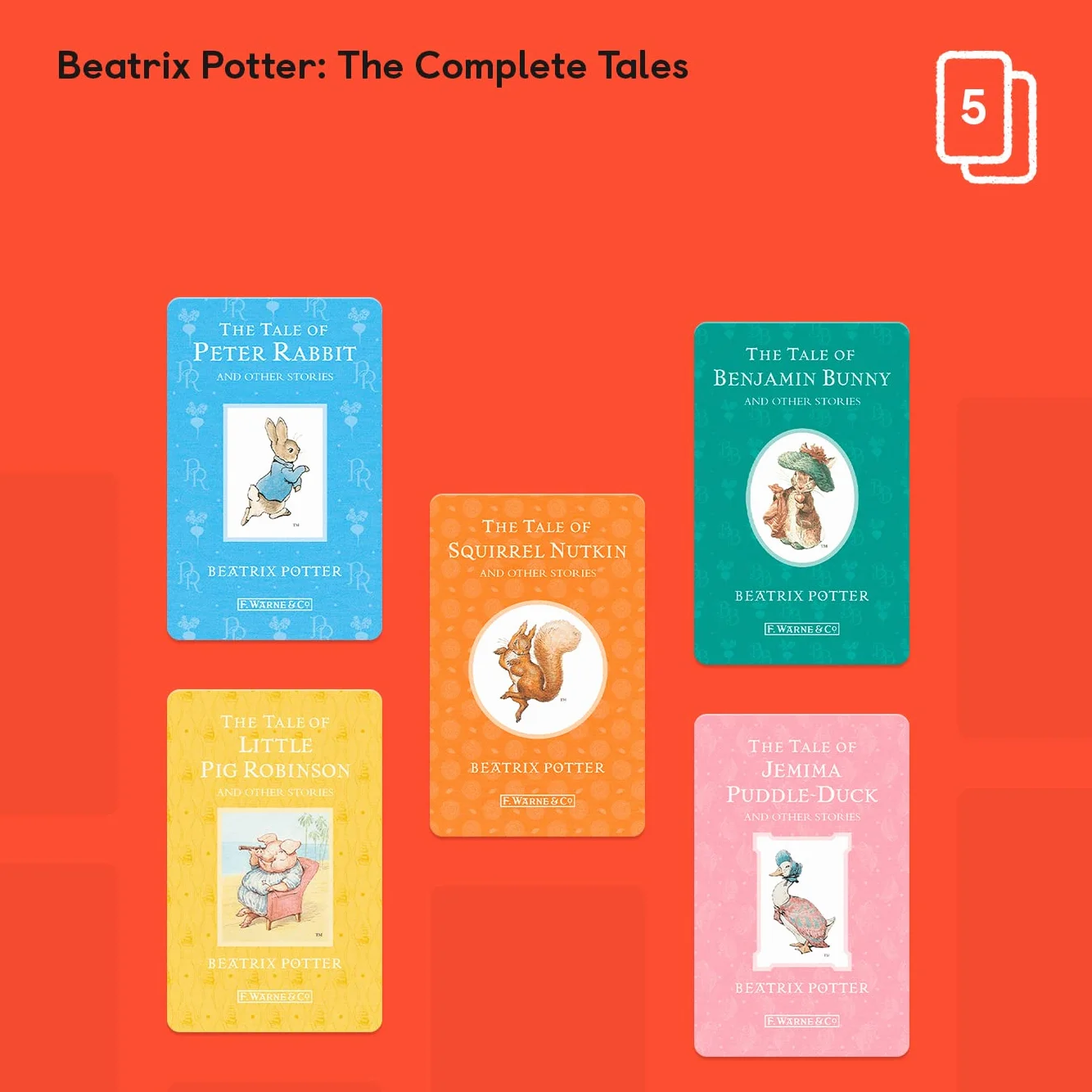 YOTO Beatrix Potter The Complete Tales Audio Cards 5 sztuk dla dzieci angielski