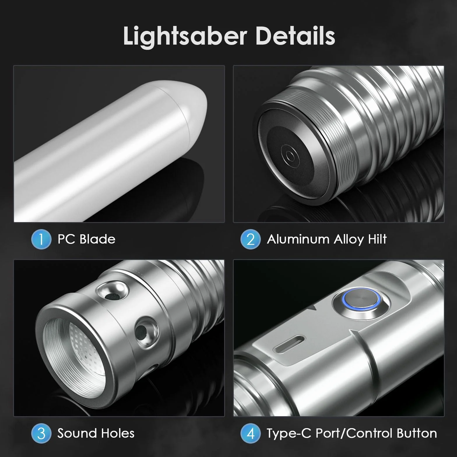 miecz świetlny dla dzieci i dorosłych 2 w 1 RGB, 15 kolorów, ładowany przez USB, czarna metalowa rękojeść, miecz odpowiedni na Halloween, Boże Narodzenie, imprezę cosplay