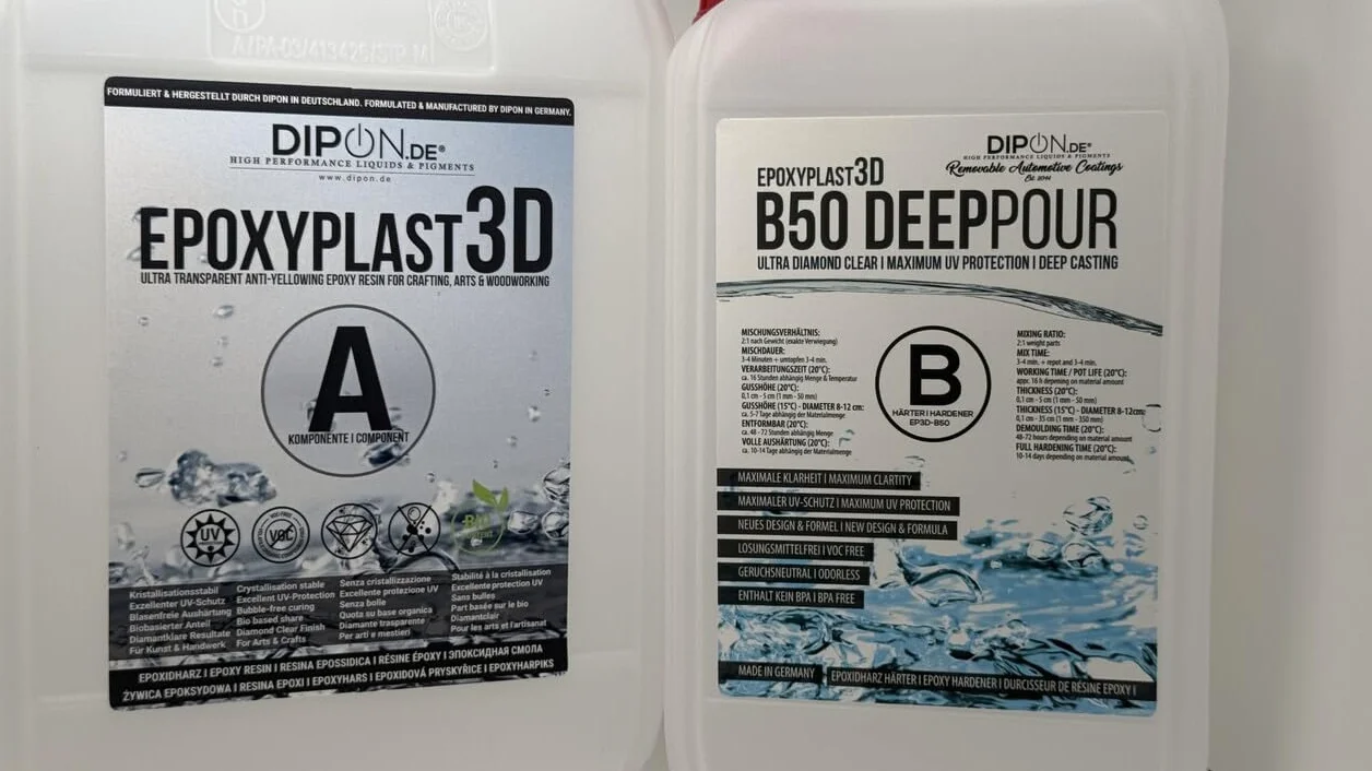 15,0 kg Ultra przezroczysta żywica epoksydowa EpoxyPlast 3D B50 DEEP POUR dwuskładnikowy efekt wody I doskonała ochrona przed promieniowaniem UV Biżuteria I żywica odlewana I produkt przezroczysty