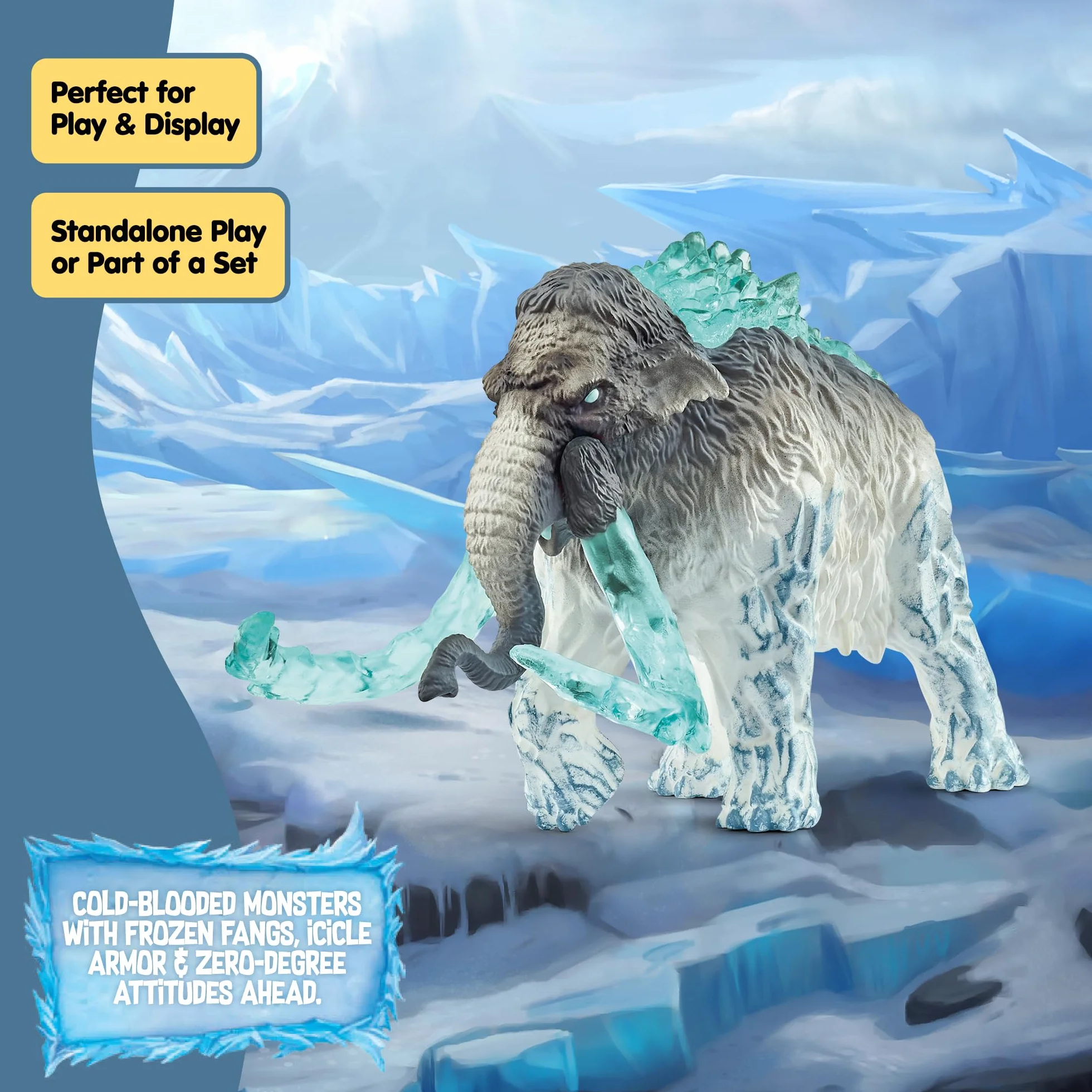 schleich ELDRADOR CREATURES | Mamut lodowy 70829 | Potwór ELDRADOR z ruchomymi kłami |Świetny prezent dla dziewczynek i chłopców | Zabawka od 7 lat | 9 x 16 x 11 cm