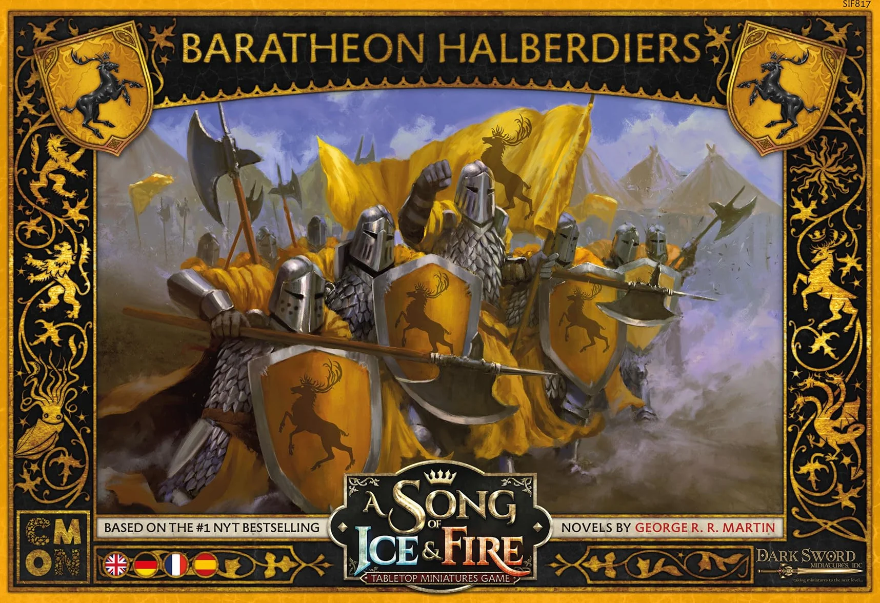 CMON, A Song of Ice & Fire – Baratheon Halberdiers (Hellebardiere von Haus Baratheon), rozszerzenie, tablet, dla 2 graczy, od 14+ lat, 45-60 minut, niemiecki, wielojęzyczny