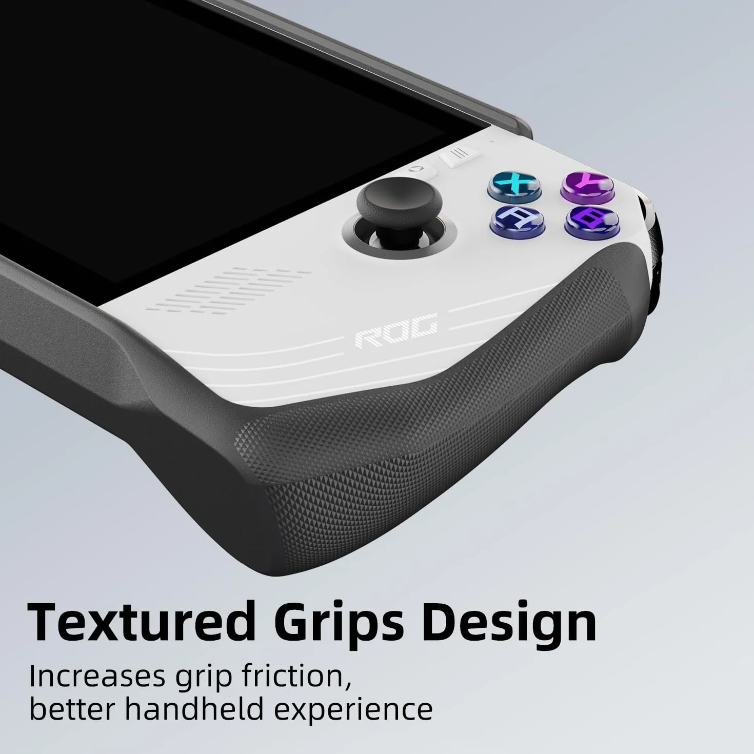 Skull & Co. GripCase Ally for ROG Ally: A Soft Protective Case with Textured Grips Full Protection and Stand, Absorption Non-Slip and Anti-Scratch Cover Design - Frosted Clear