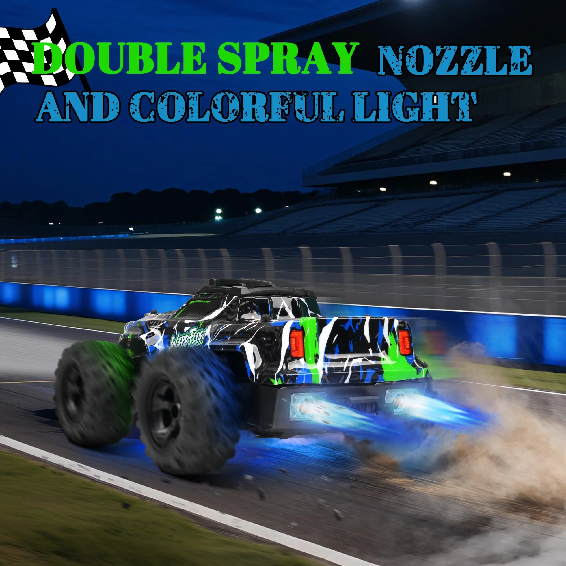 Samochód zdalnie sterowany - 1:18 RC Buggy 25 KMH+ 2,4 GHz Samochód Rc Truck z 2 akumulatorami 2WD, zabawka terenowa dla dzieci i dorosłych - zielony