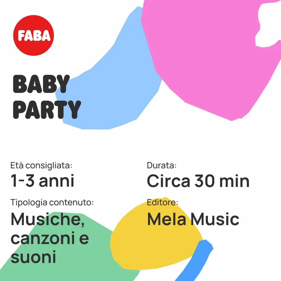 FABA Postać dźwiękowa Baby Party - Piosenki - Zabawka, Zawartość edukacyjna, wersja włoska, dzieci w wieku 0+ lat