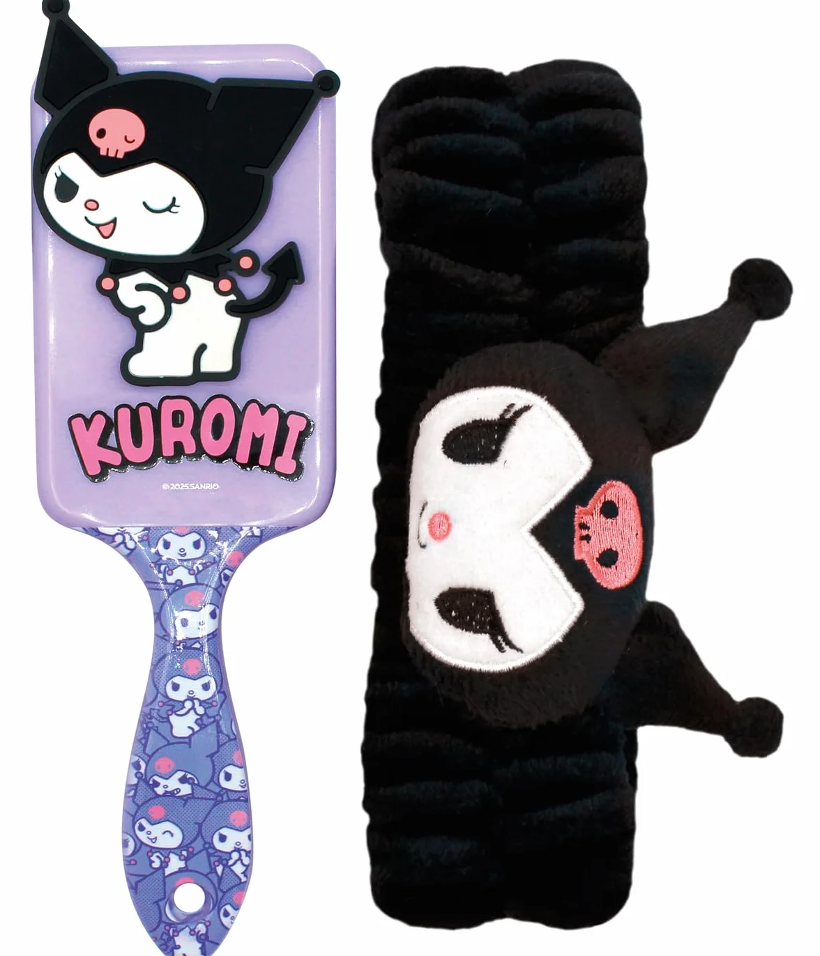 Joy Toy - Kuromi zestaw szczotka i pluszowa opaska na włosy - w opakowaniu prezentowym