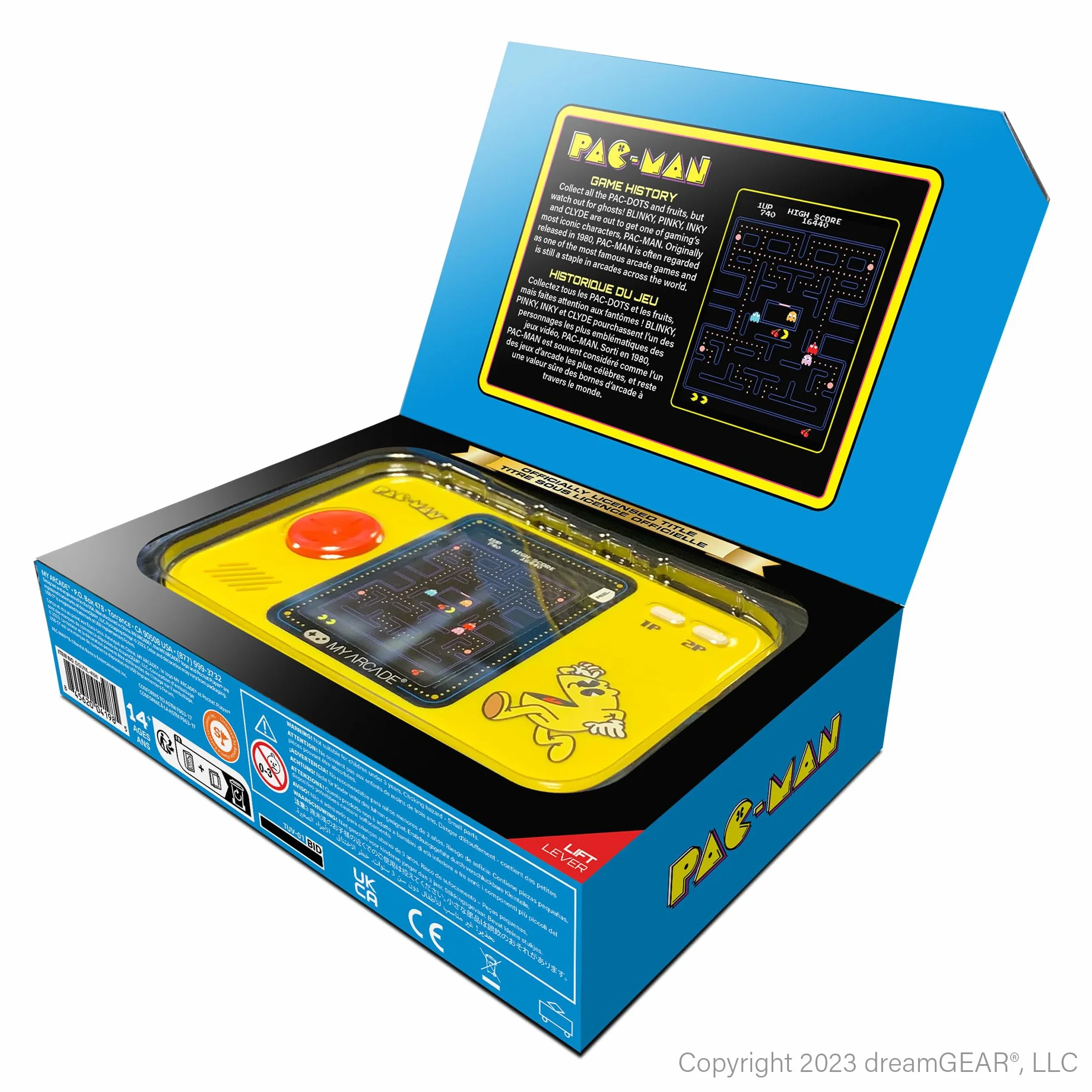 My Arcade DGUNL-4198 PAC-MAN Pocket Player Pro Handheld Portable Gaming System