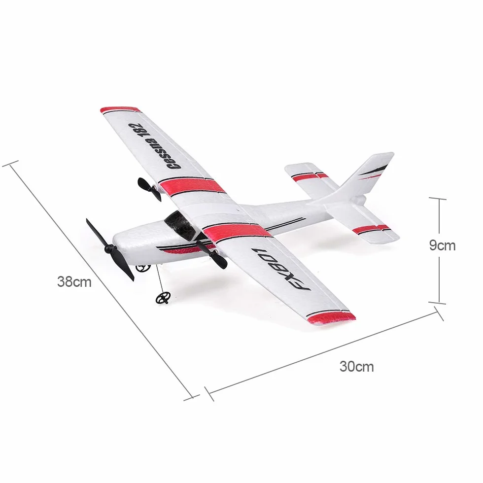 Goolsky RC samolot lotniczy Cessna 182 2,4 GHz 2CH dla dzieci i dorosłych, biały