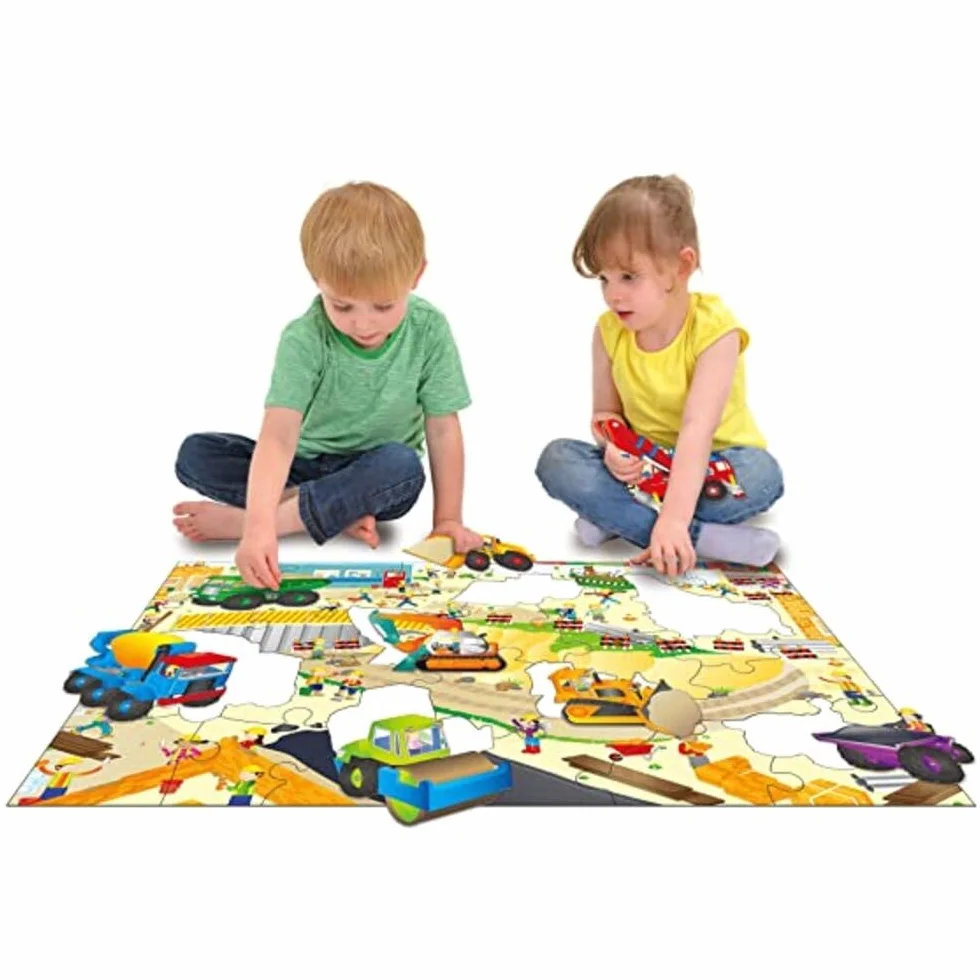 Galt Toys, Giant Floor Puzzle - Construction Site, Floor Puzzles for Kids, Ages 3 Years Plus