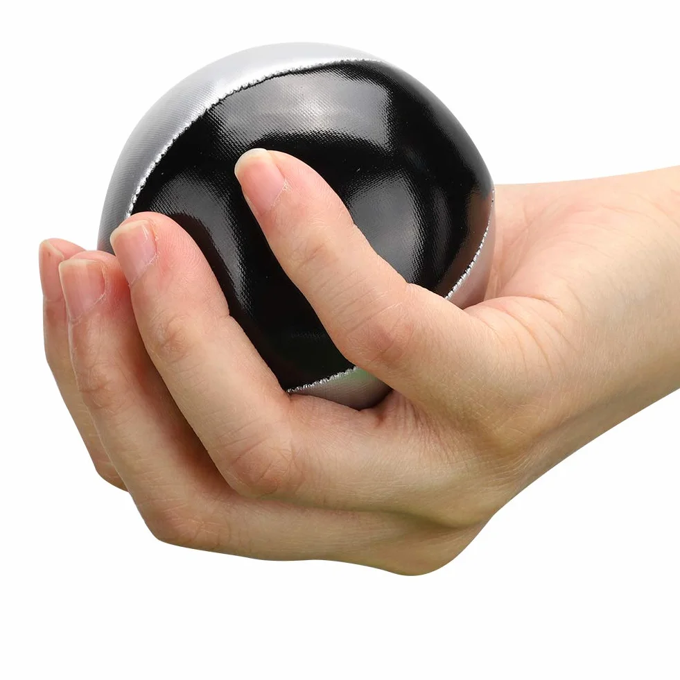 RiToEasysports Thud Juggling Ball srebrne czarne skóra PU miękkie łatwe żonglowanie kulki dla dzieci i dorosłych opakowanie 3 szt.