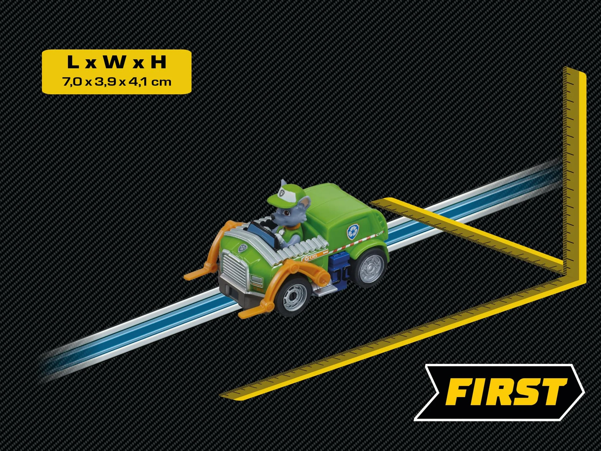 Carrera First 20065026 Slot Car PAW Patrol-Rocky, wielokolorowy