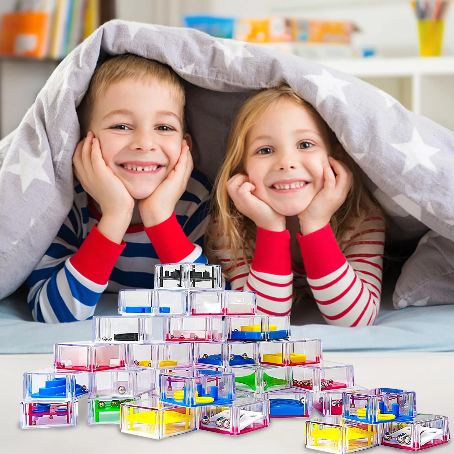 24 sztuki mini gier myśli o cierpliwości, gra logiczna, gra cierpliwości 3D z kulkami, gra zręcznościowa dla dzieci i dorosłych, zabawka edukacyjna wspomaga koncentrację, upominek urodzinowy dla