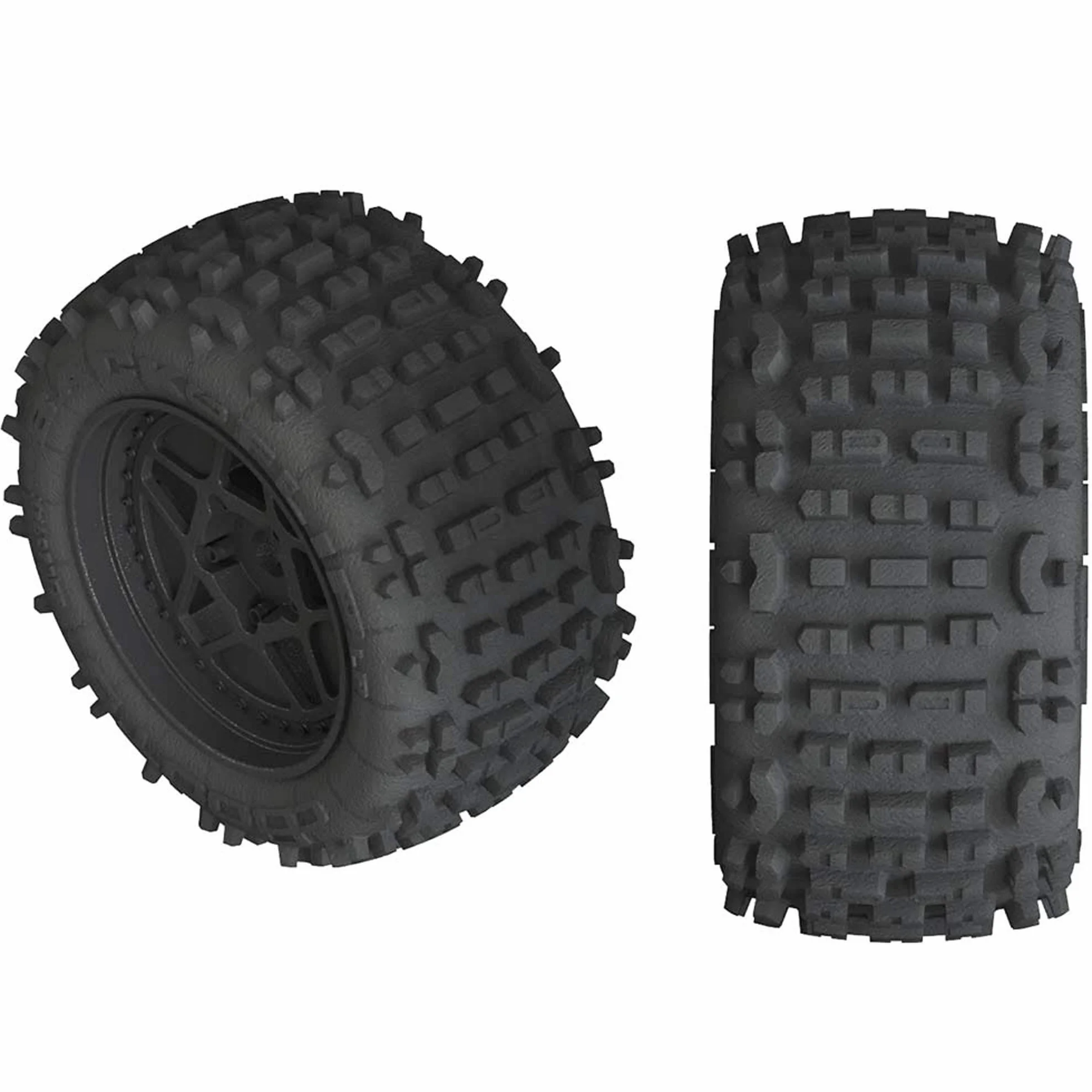 1/10 DBoots Backflip LP przód/tył 3,8 wstępnie zamontowane opony, 17 mm Hex, czarny (2): 4S