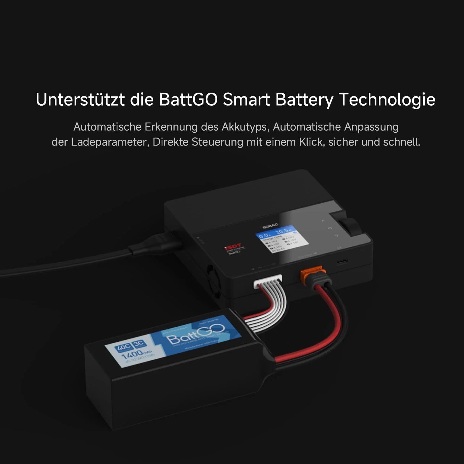 ISDT 608AC Lipo ładowarka, 50 W/DC, 200 W, Dual Mode RC ładowarka ze zdejmowanym zasilaczem, inteligentna ładowarka do Life, Lilon, LiPo, LiHv 1-6S/Pb 1-12S/NiMH 1-16S akumulatory z funkcją