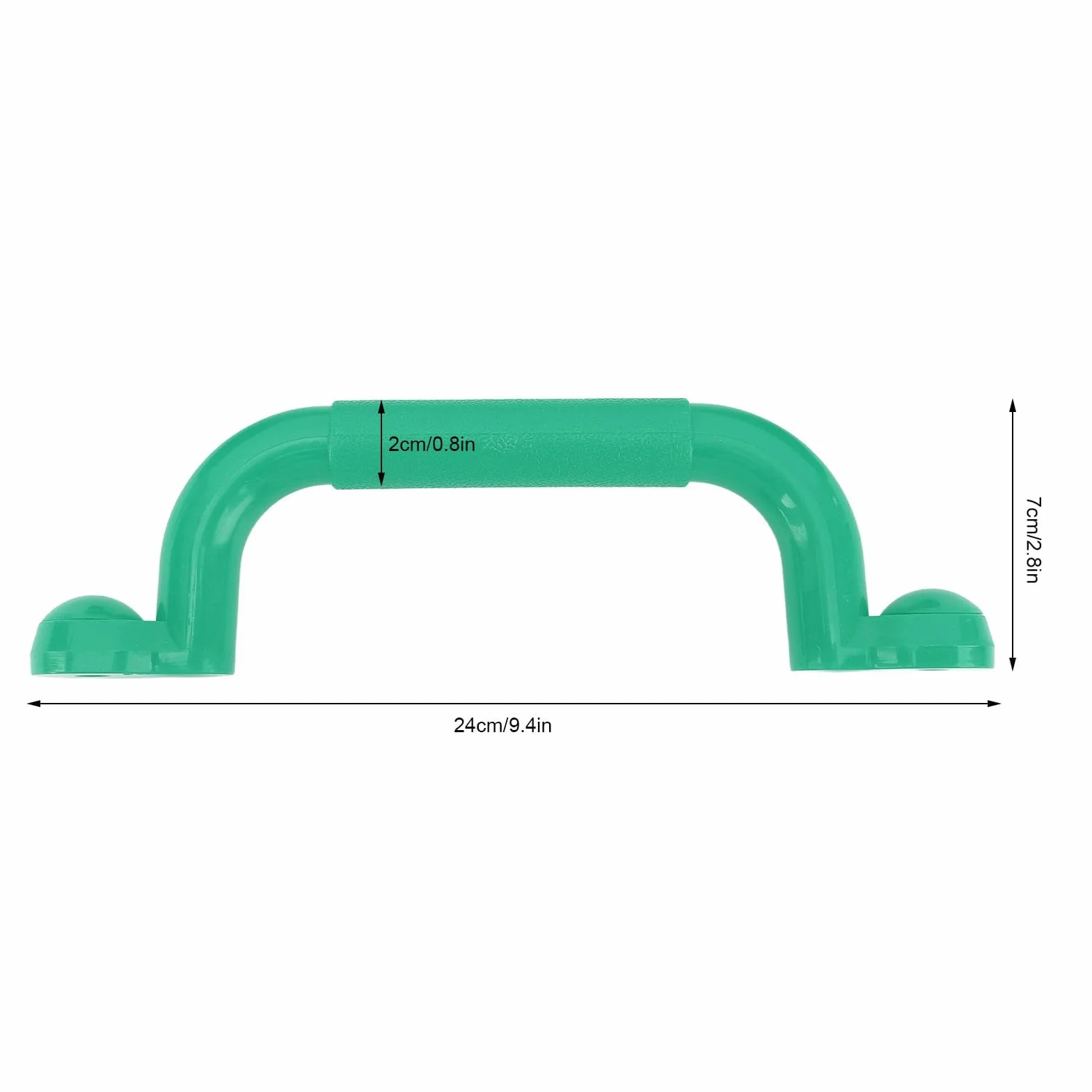 2 szt. Bezpiecznych Uchwytów na Plac Zabaw, Profesjonalne Bezpieczne Uchwyty do Rąk o Dużych Rozmiarach, Drążki Wspinaczkowe do Domku Zabaw i Domku na Drzewie (GREEN)