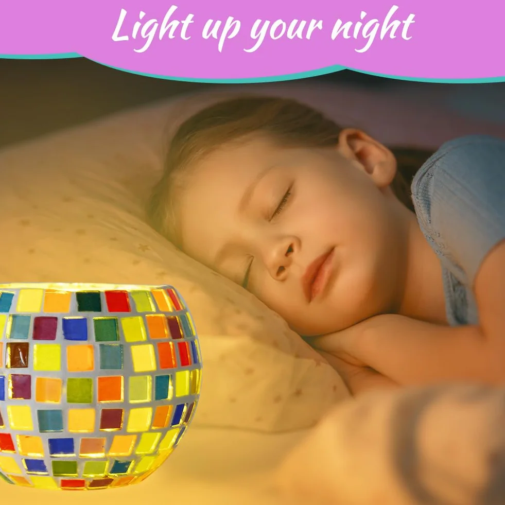 Zestaw do robienia świeczników z mozaiki szklanej DIY Tea Light Holder