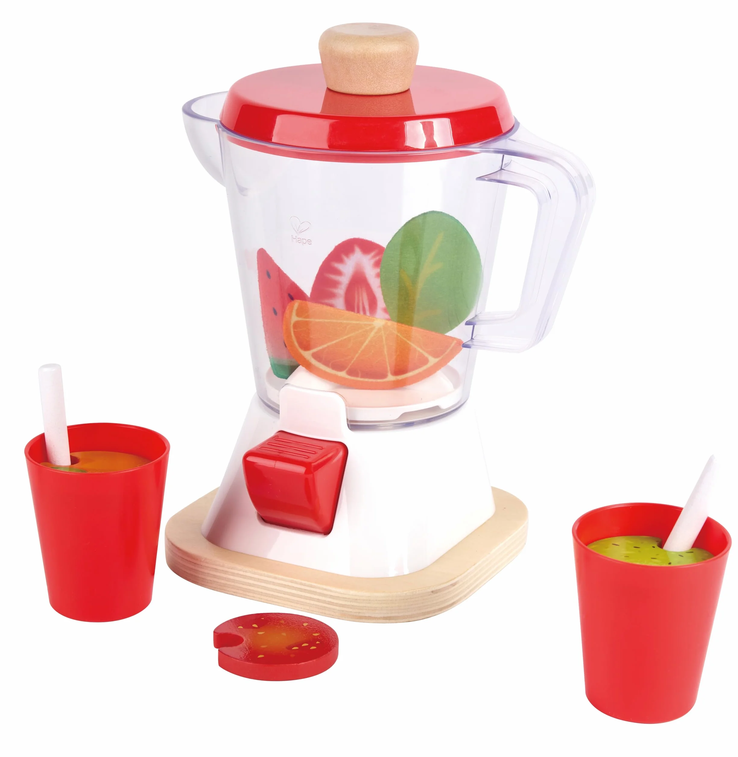 Hape Smoothie Blender, Multicoloured Kitchen Smoothie Machine Playset Complete with Cups and Straws