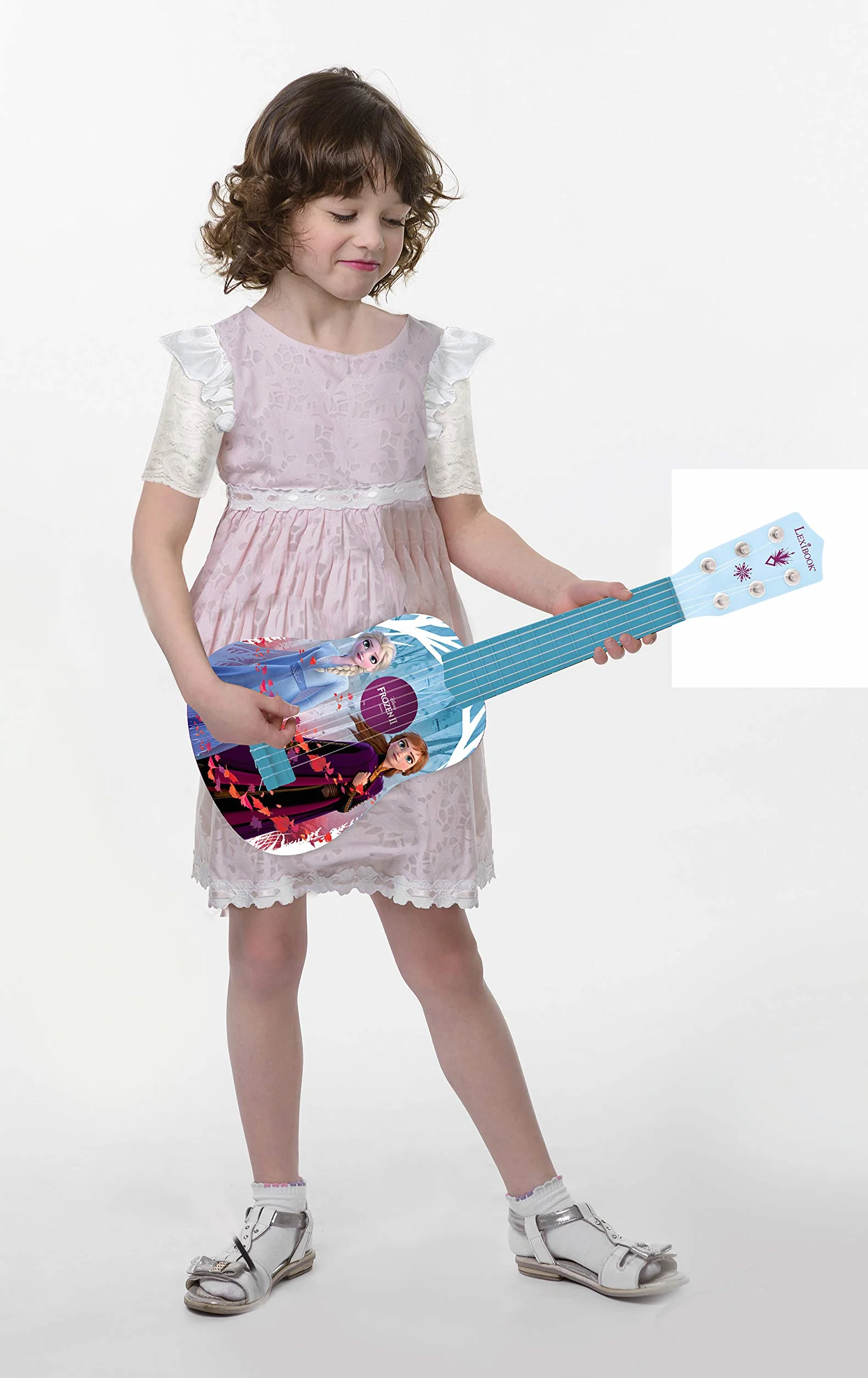 Lexibook Disney K200FZ Kraina Lodu Elsa My First Guitar dla Dzieci, 6 Strun Nylonowych, Długość 53 cm, Przewodnik w Zestawie, Niebieski, Fioletowy, K200FZ