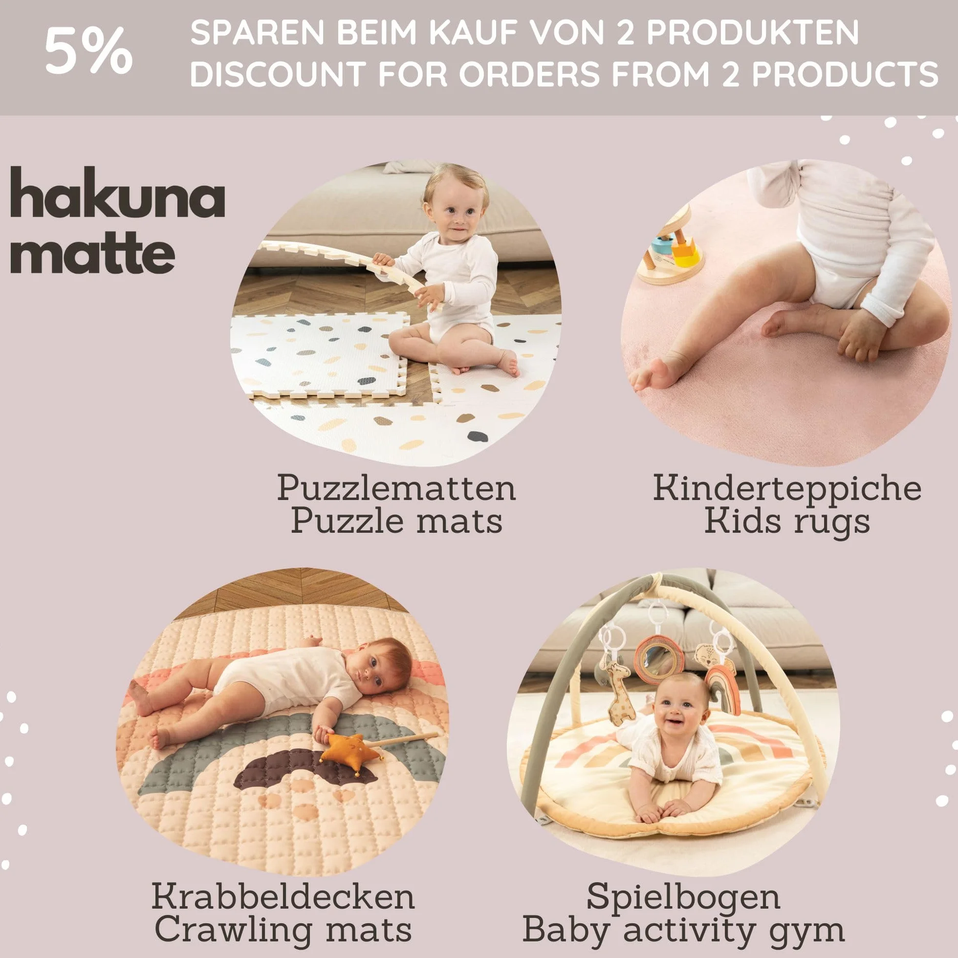 Hakuna Matte - Pianka do zabawy dla niemowląt i dzieci - 12 płytek z pianki EVA z motywem zwierzęcym w kartonowym pudełku nadającym się do recyklingu - mata do puzzli 20% grubsza i bardziej miękka