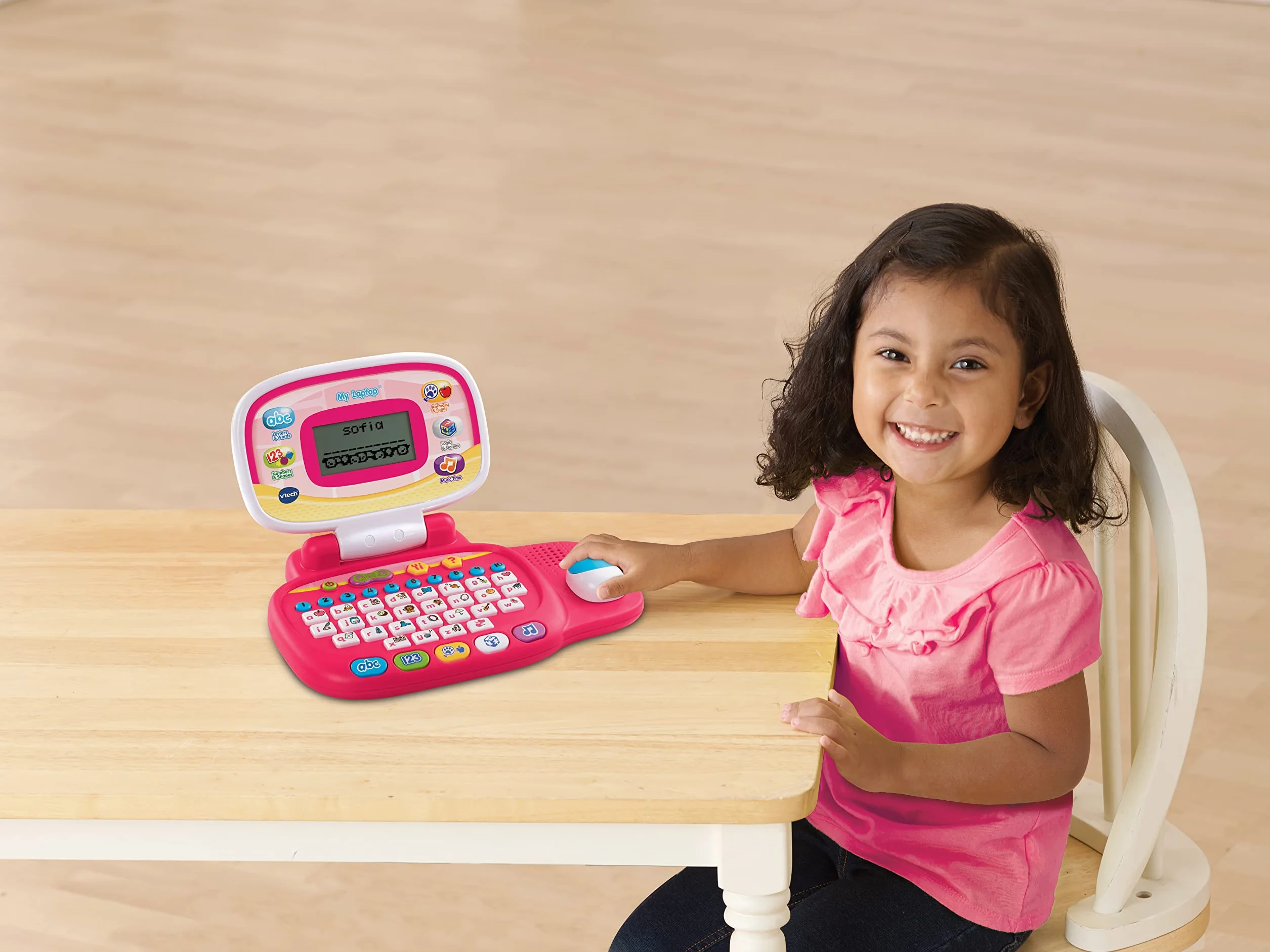 VTech Interaktywna edukacyjna zabawka komputerowa dla dzieci w wieku przedszkolnym z 30 aktywnościami, odpowiednia dla dzieci w wieku 3, 4, 5+ lat, chłopców i dziewcząt, różowa, wersja angielska