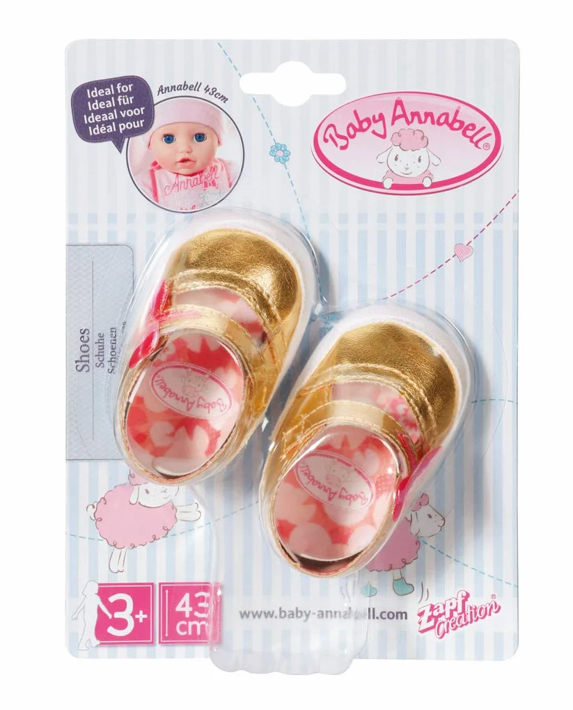 Baby Annabell Shoes 43 cm - For Toddlers 3 Years & Up - Easy for Small Hands - Includes 1 Pair of Shoes & 2 Designs
