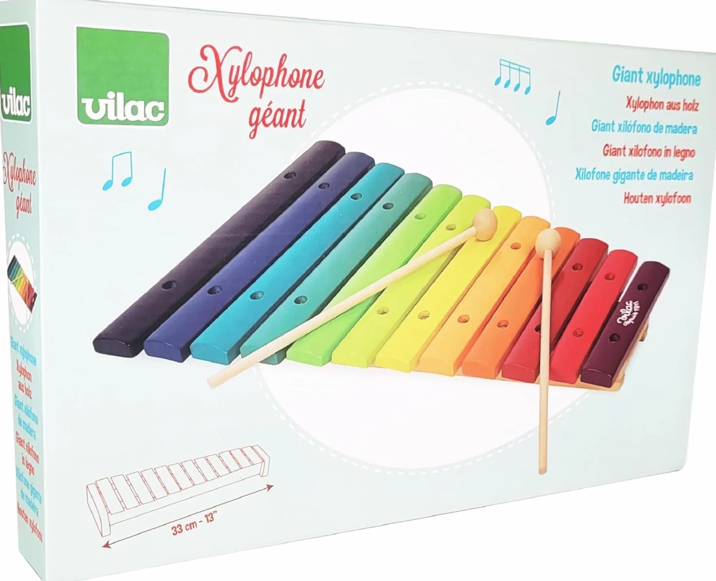 Vilac Xylophon Rainbow Ciel, 8359, Wielokolorowy