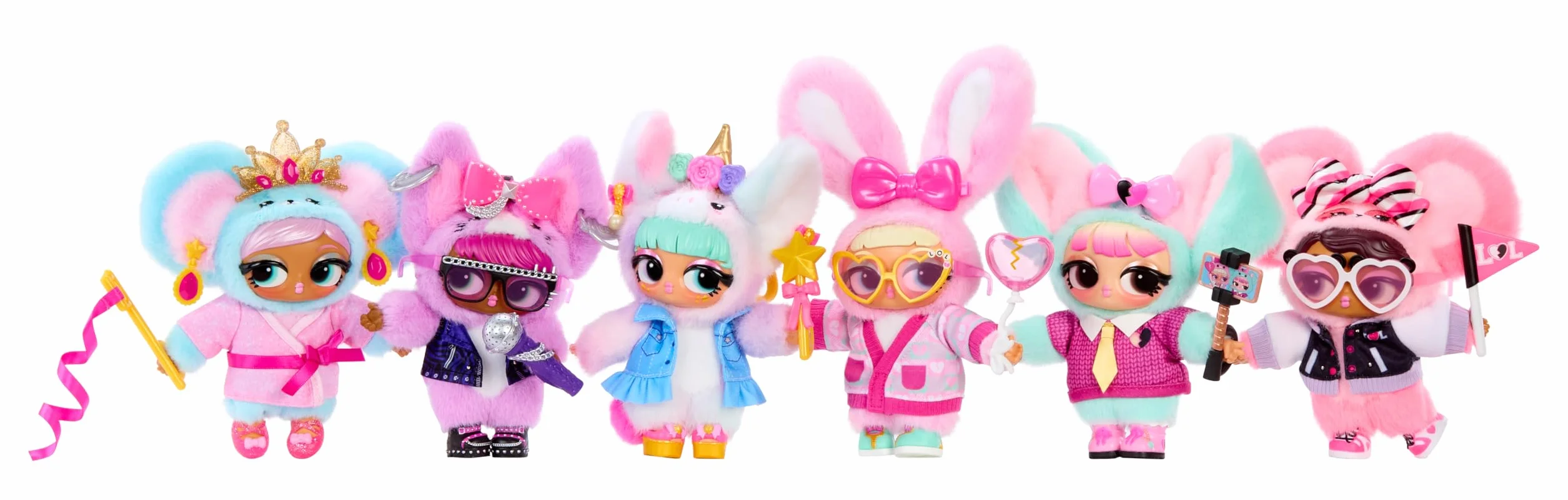 L.O.L. Surprise! Postać Plush Surprise — zestaw zawiera 7 elementów, kolekcjonerska pluszowa zabawka z breloczkiem, 6 wzorów do zebrania, odpowiednia dla dzieci od 4. roku życia