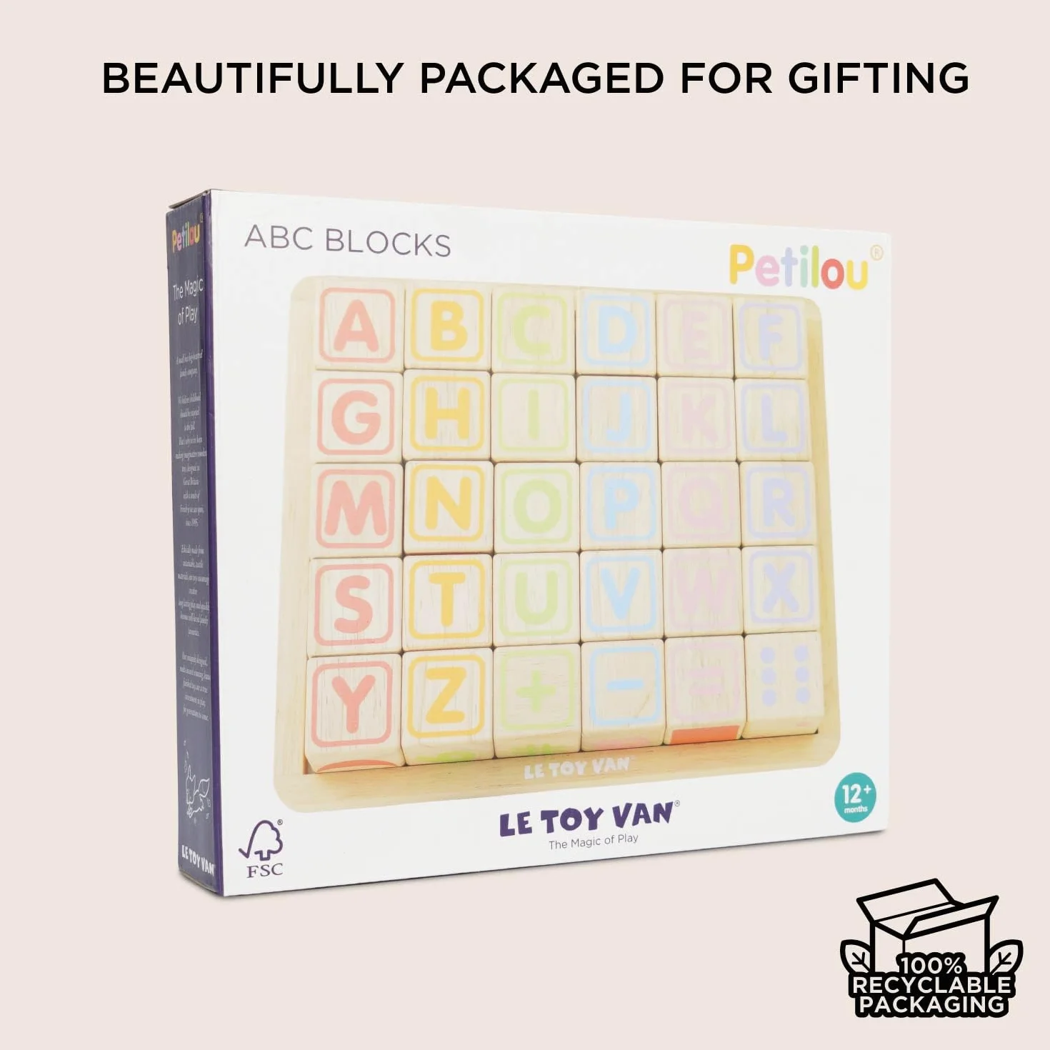 Le Toy Van Petilou Wooden Educational ABC Blocks Toy for Toddlers Babies 1 Year+